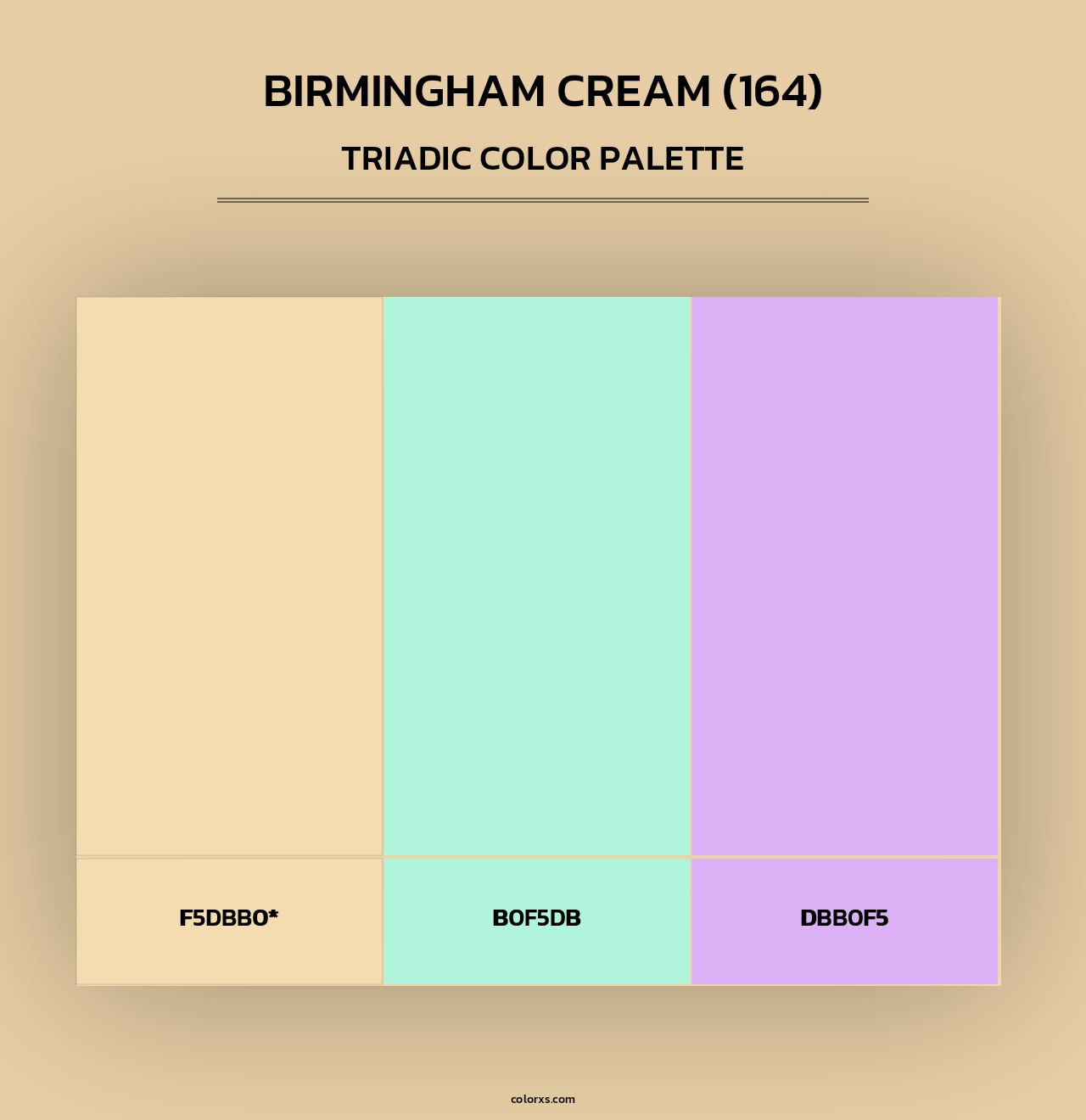 Birmingham Cream (164) - Triadic Color Palette