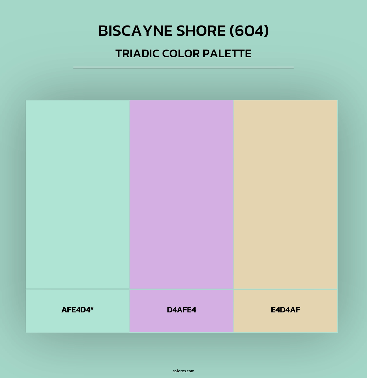 Biscayne Shore (604) - Triadic Color Palette