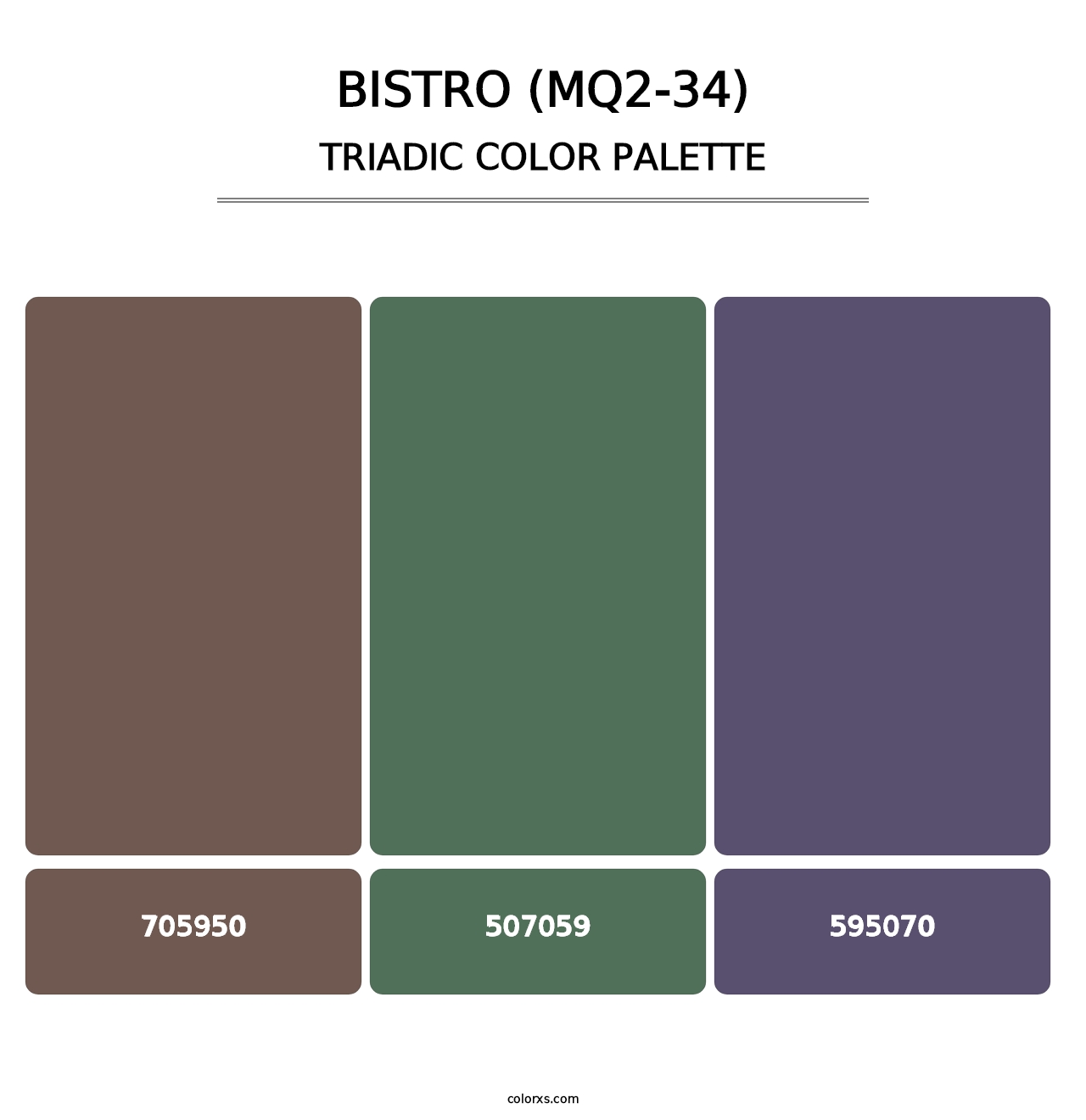 Bistro (MQ2-34) - Triadic Color Palette