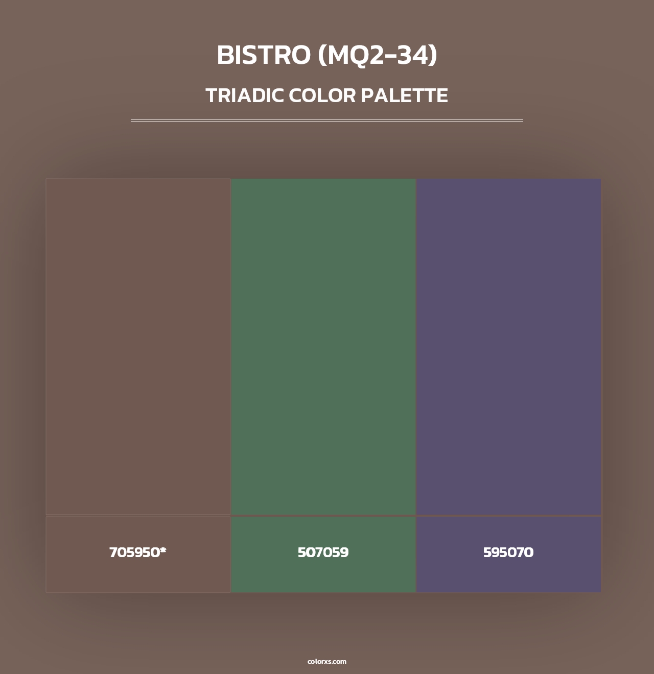 Bistro (MQ2-34) - Triadic Color Palette