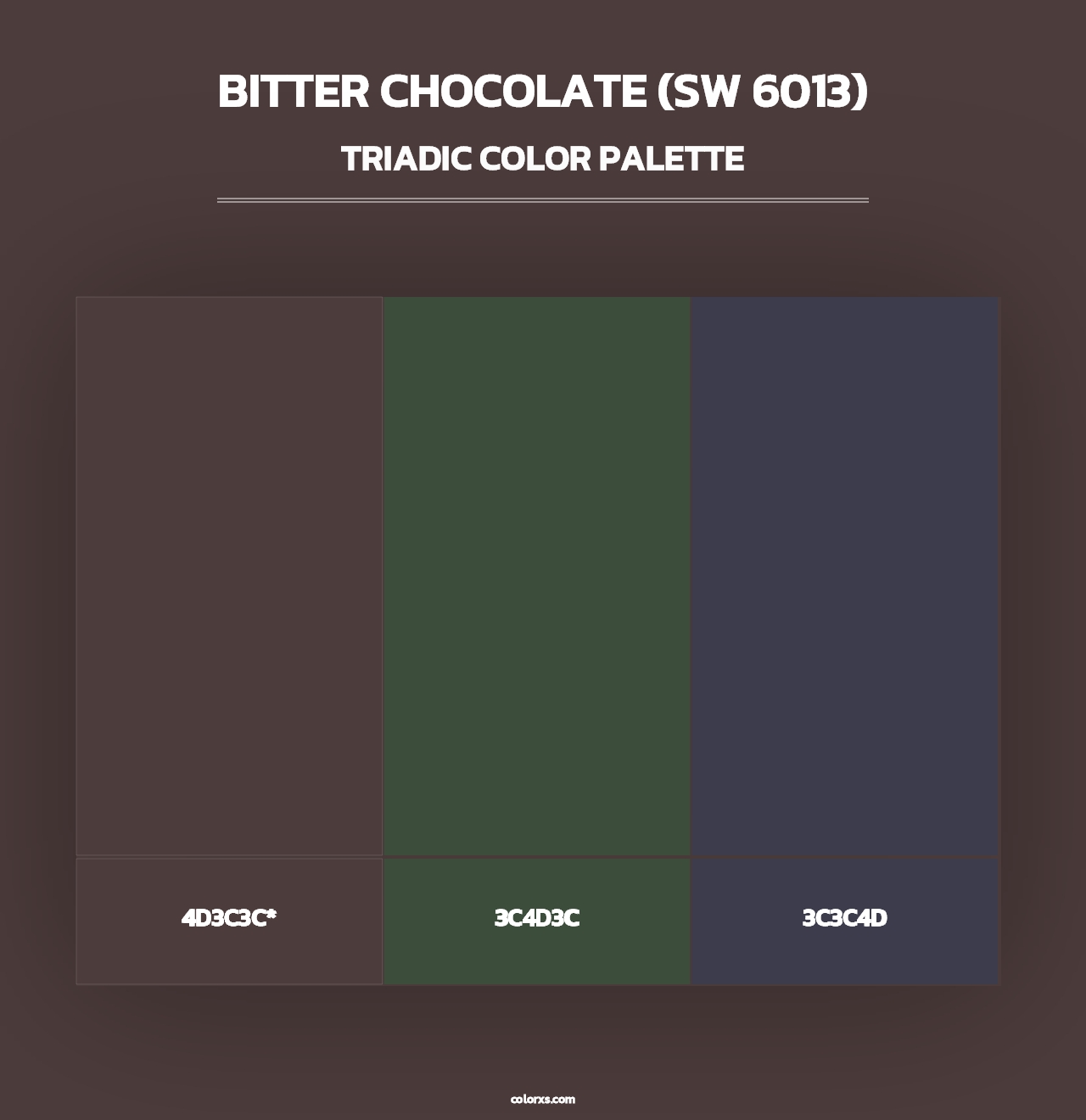 Bitter Chocolate (SW 6013) - Triadic Color Palette