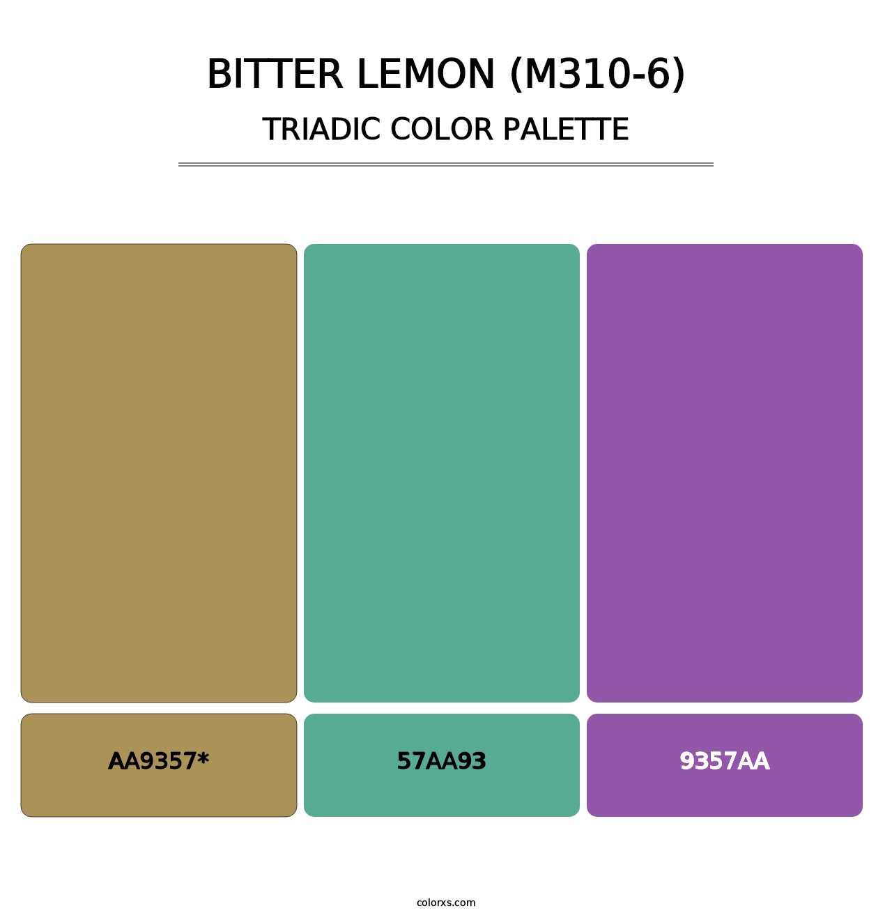 Bitter Lemon (M310-6) - Triadic Color Palette
