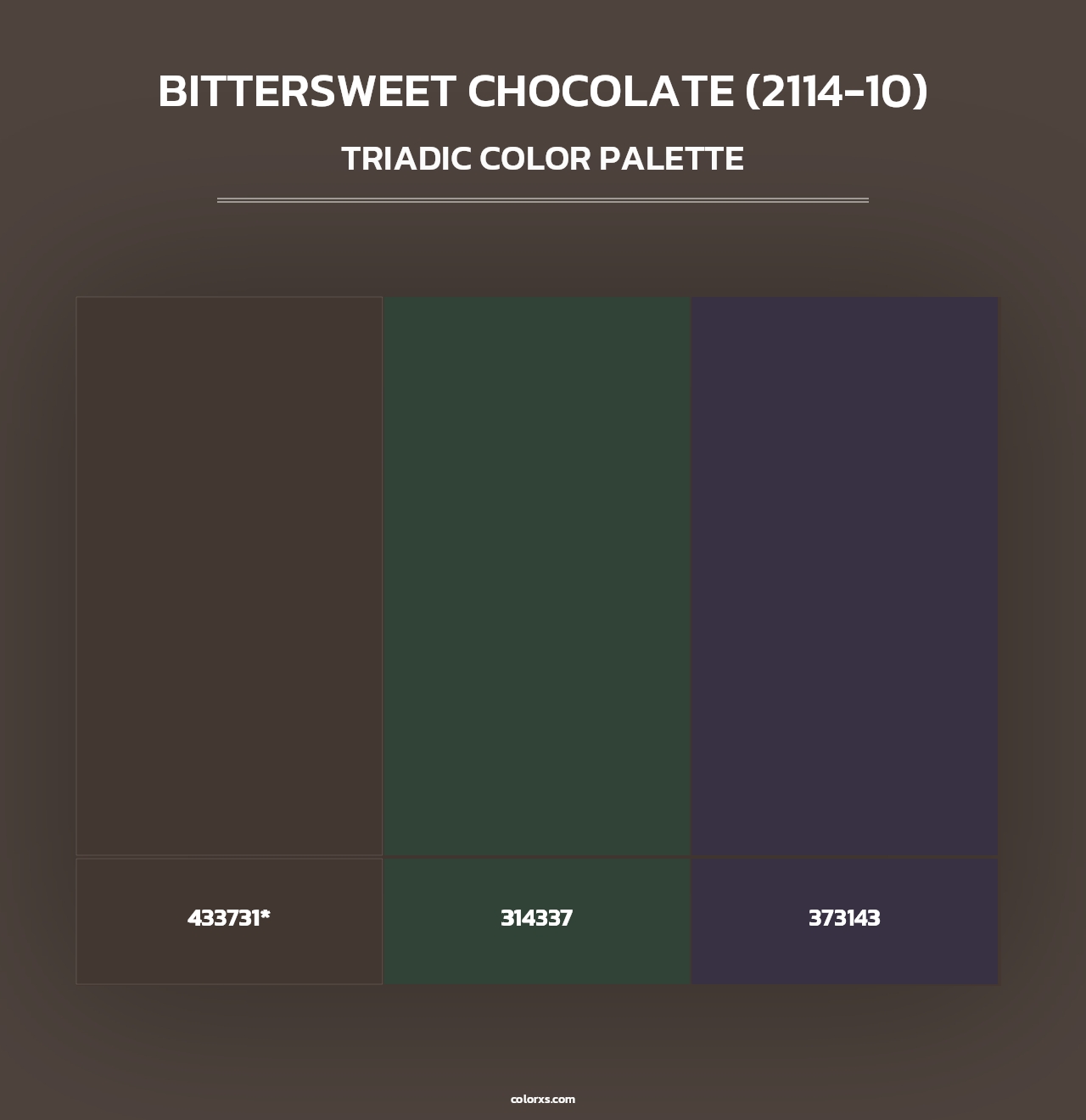 Bittersweet Chocolate (2114-10) - Triadic Color Palette
