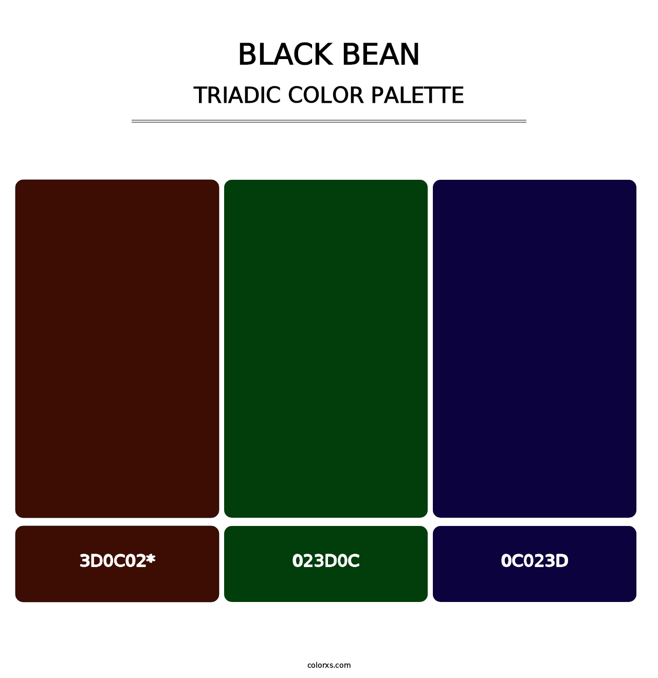 Black Bean - Triadic Color Palette