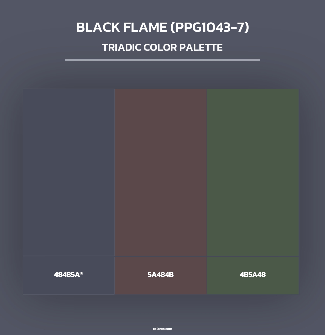 Black Flame (PPG1043-7) - Triadic Color Palette