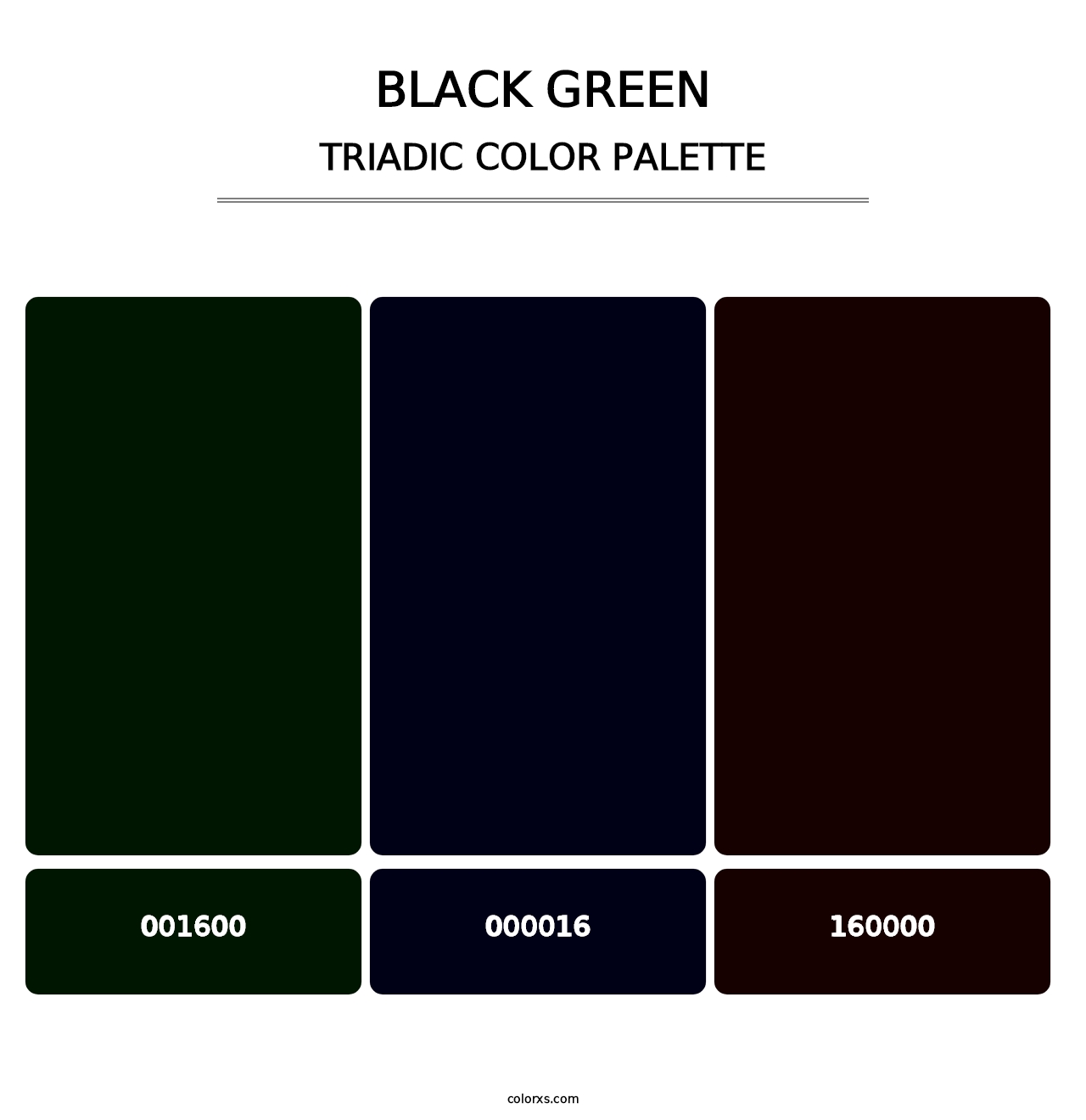Black Green - Triadic Color Palette