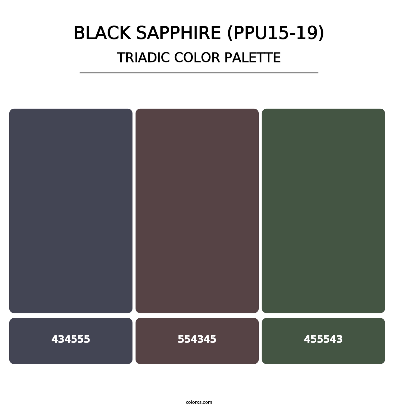 Black Sapphire (PPU15-19) - Triadic Color Palette
