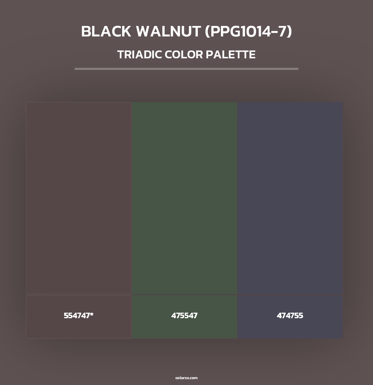 Black Walnut (PPG1014-7) - Triadic Color Palette
