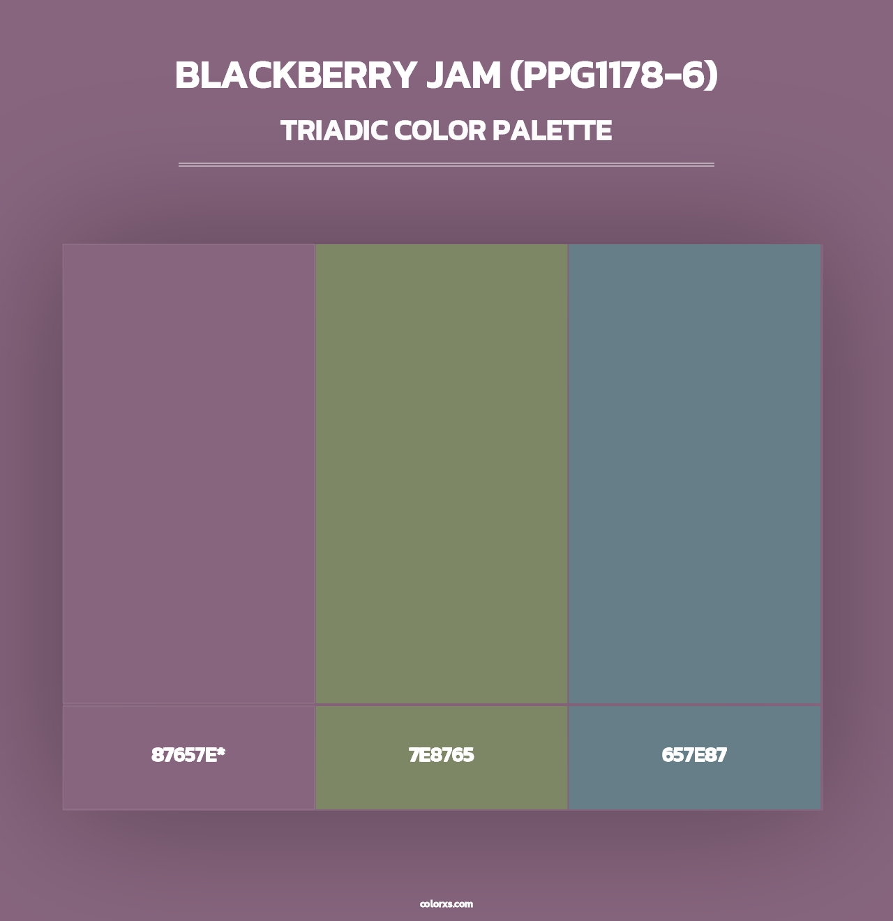 Blackberry Jam (PPG1178-6) - Triadic Color Palette