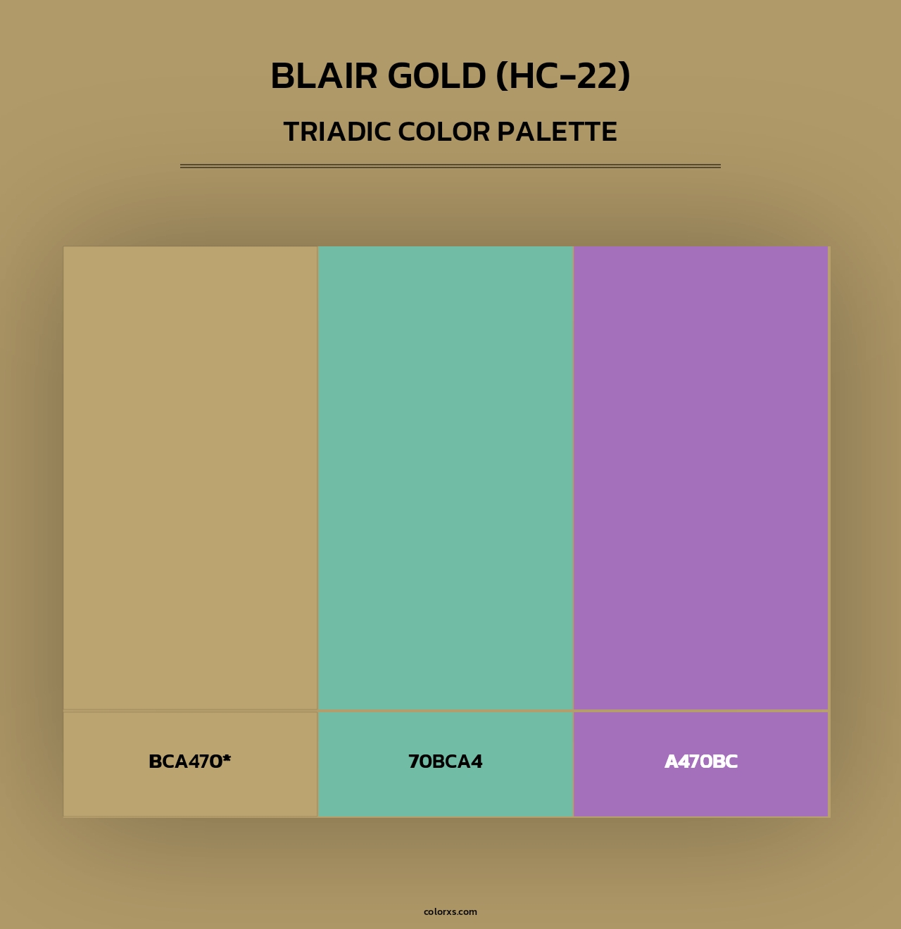 Blair Gold (HC-22) - Triadic Color Palette