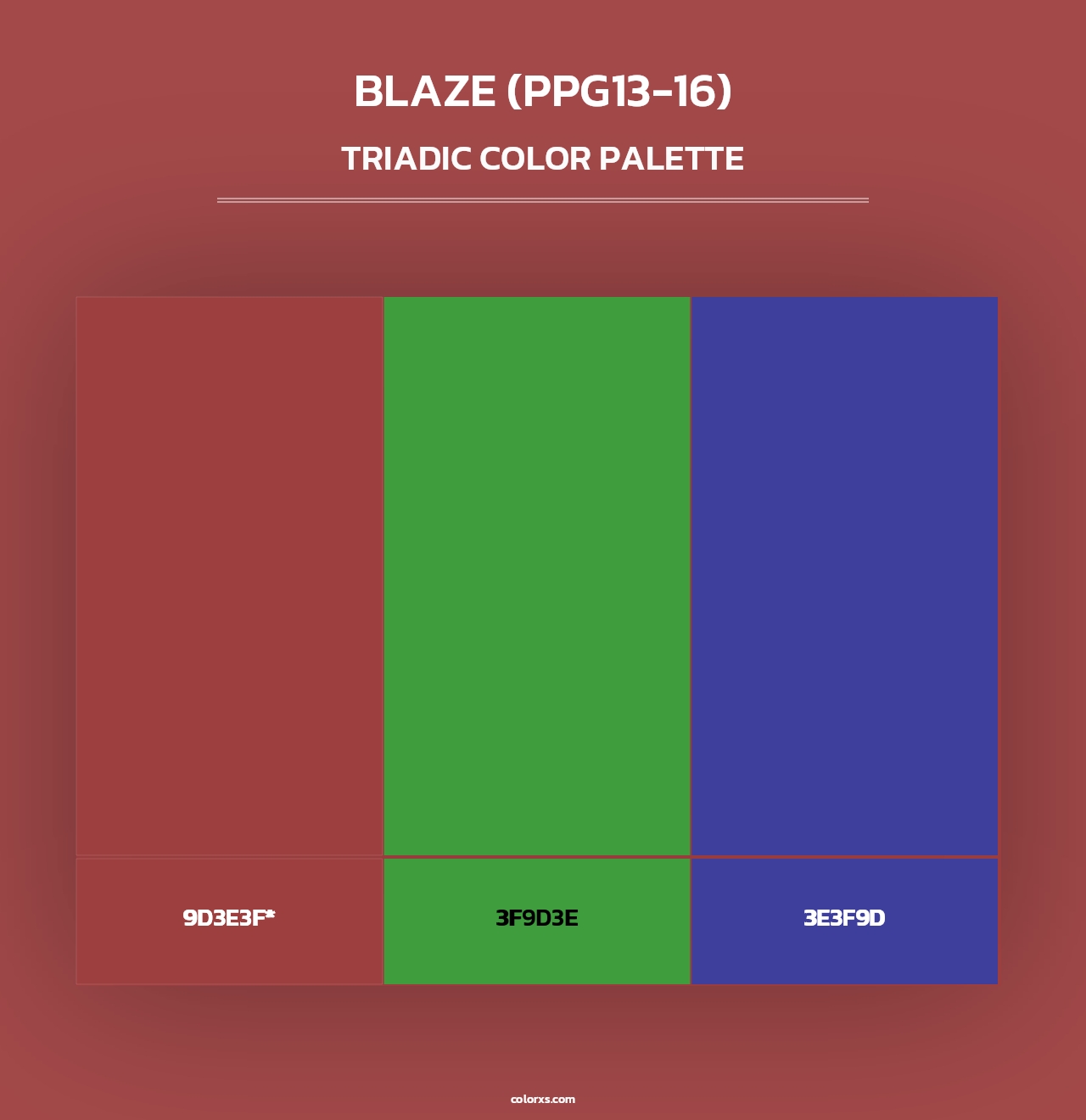 Blaze (PPG13-16) - Triadic Color Palette