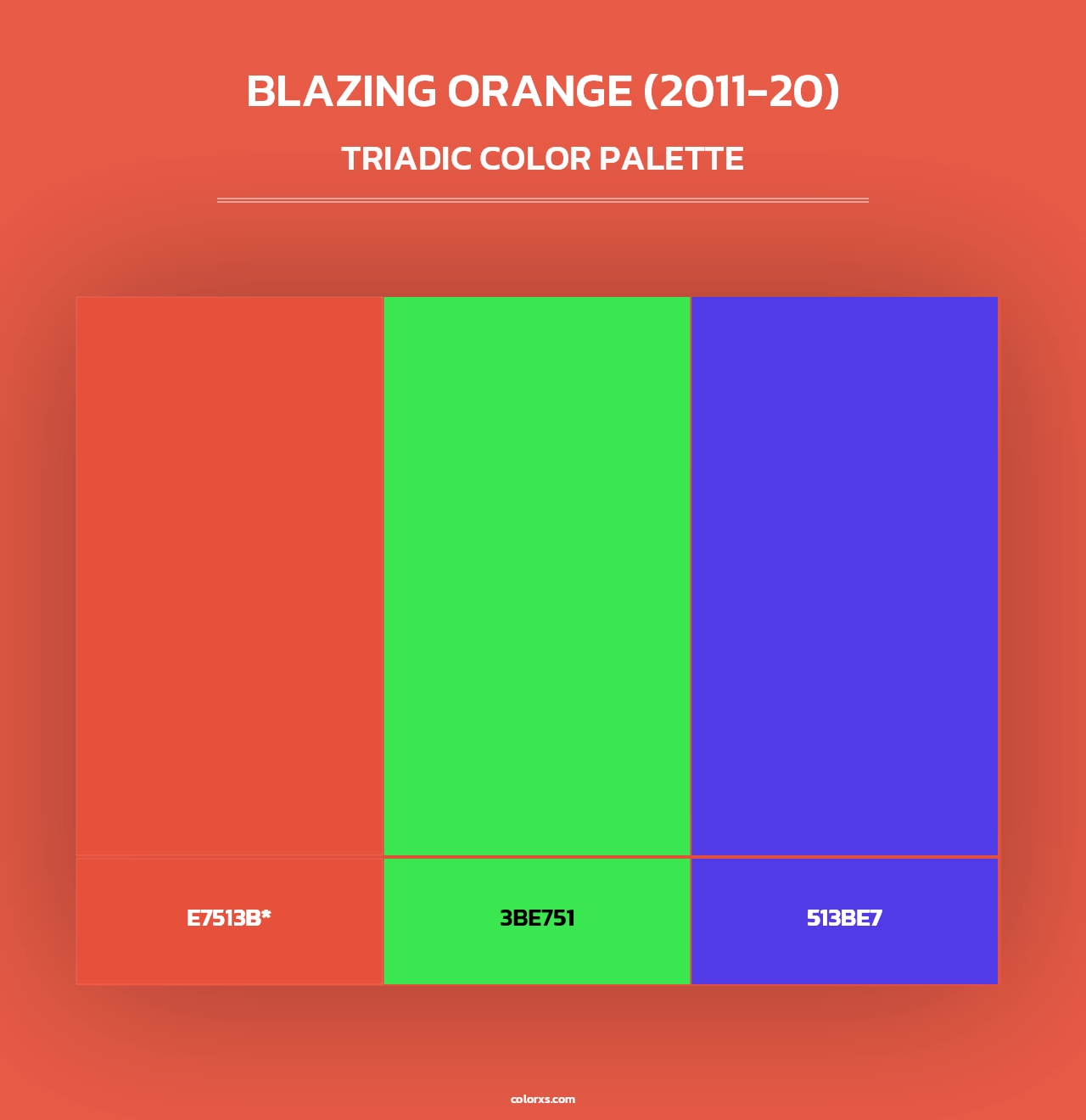 Blazing Orange (2011-20) - Triadic Color Palette