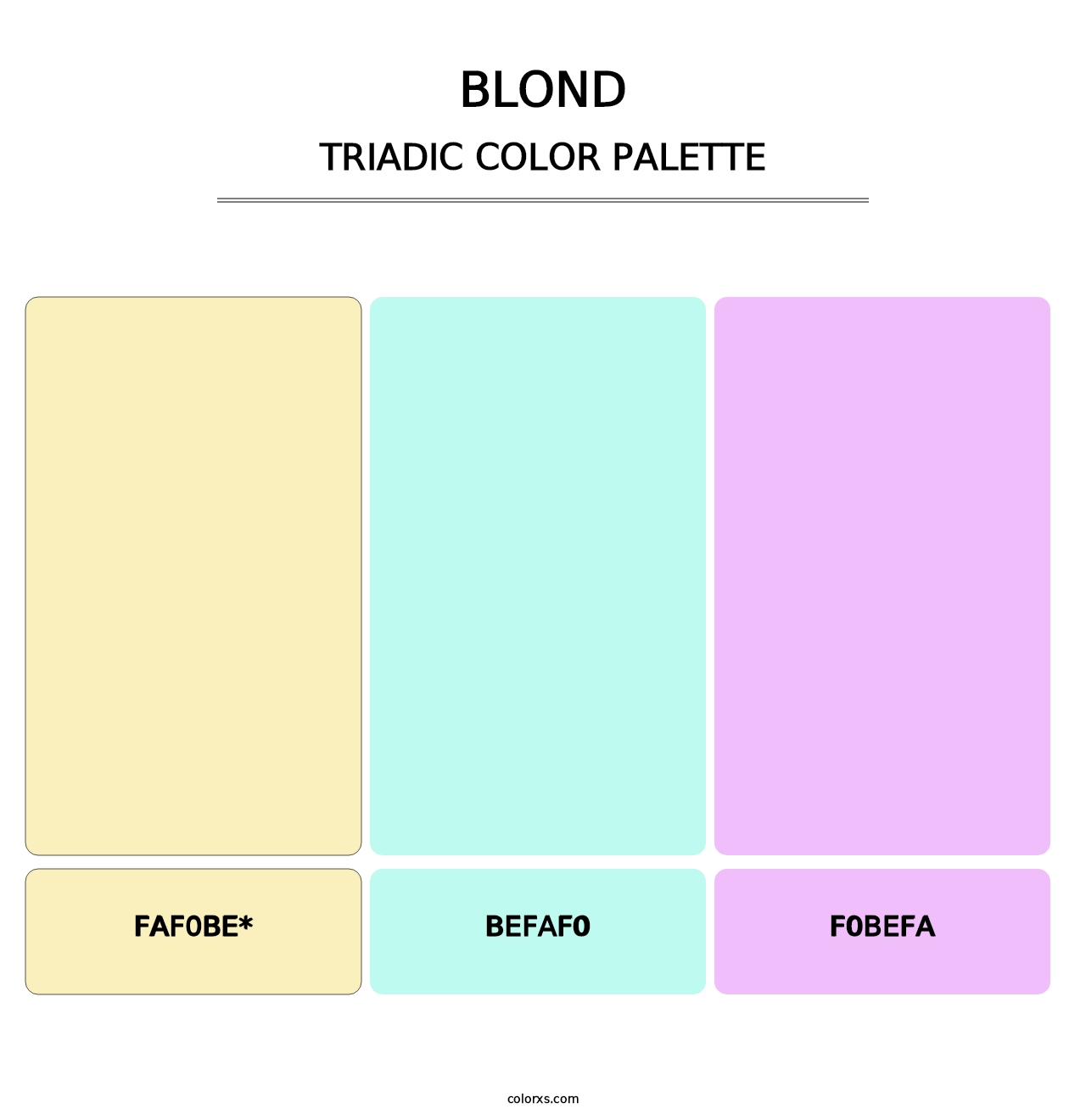 Blond - Triadic Color Palette
