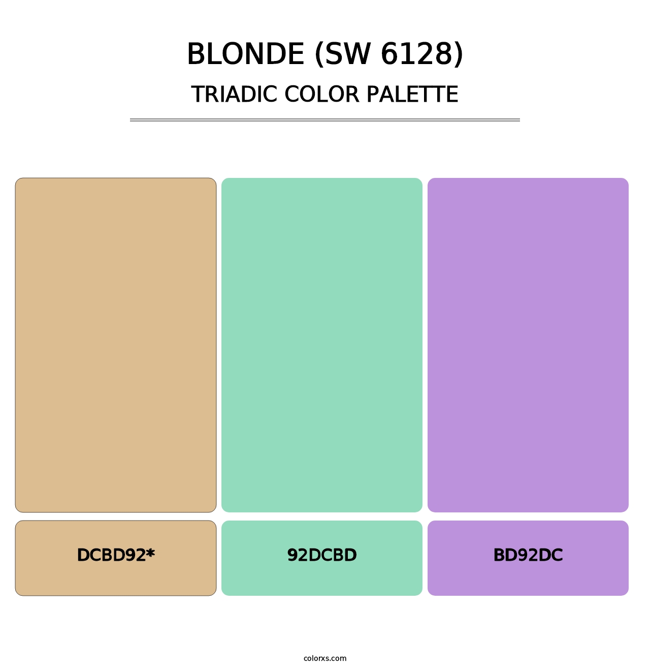 Blonde (SW 6128) - Triadic Color Palette