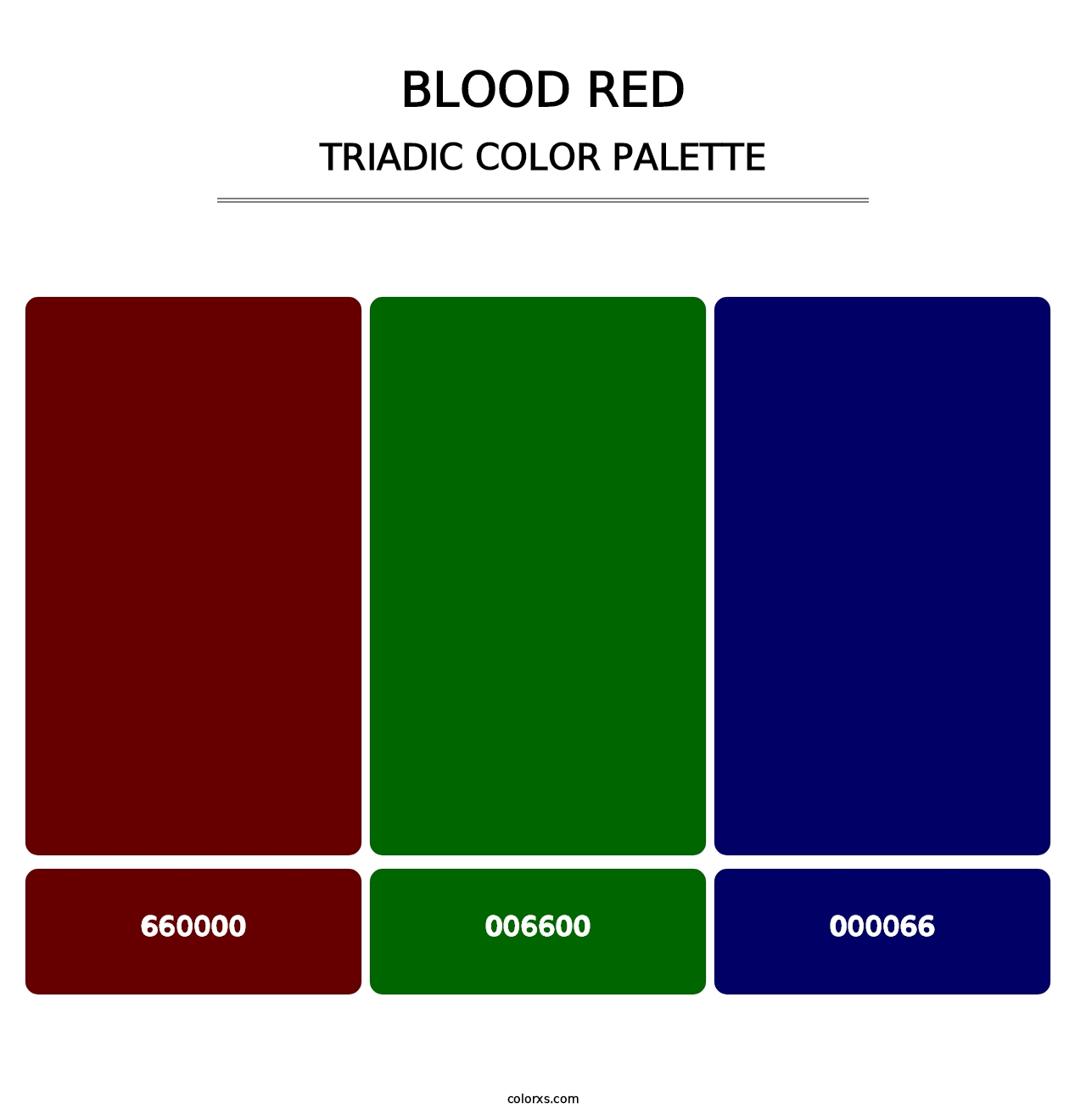 Blood Red - Triadic Color Palette