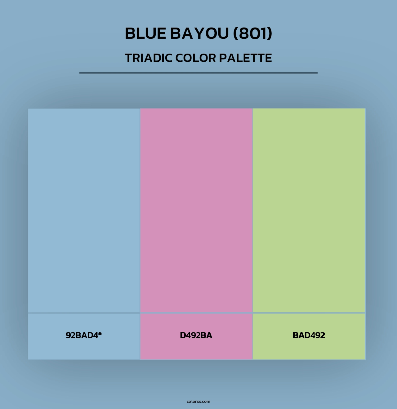 Blue Bayou (801) - Triadic Color Palette