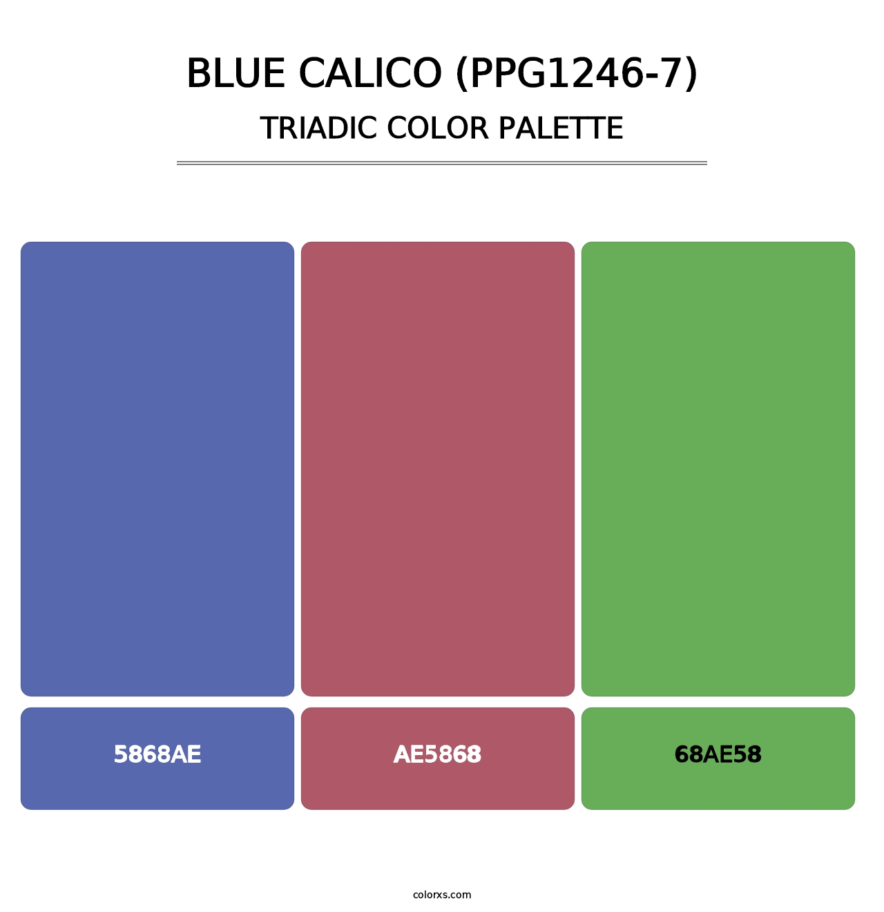 Blue Calico (PPG1246-7) - Triadic Color Palette
