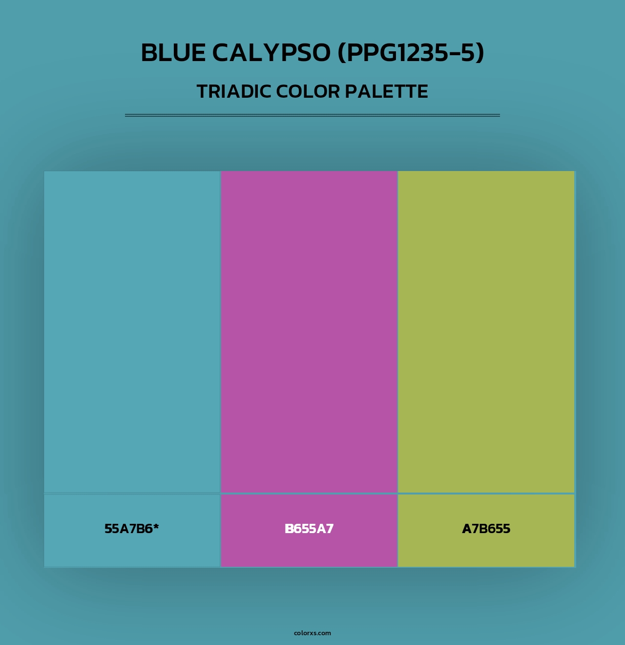 Blue Calypso (PPG1235-5) - Triadic Color Palette