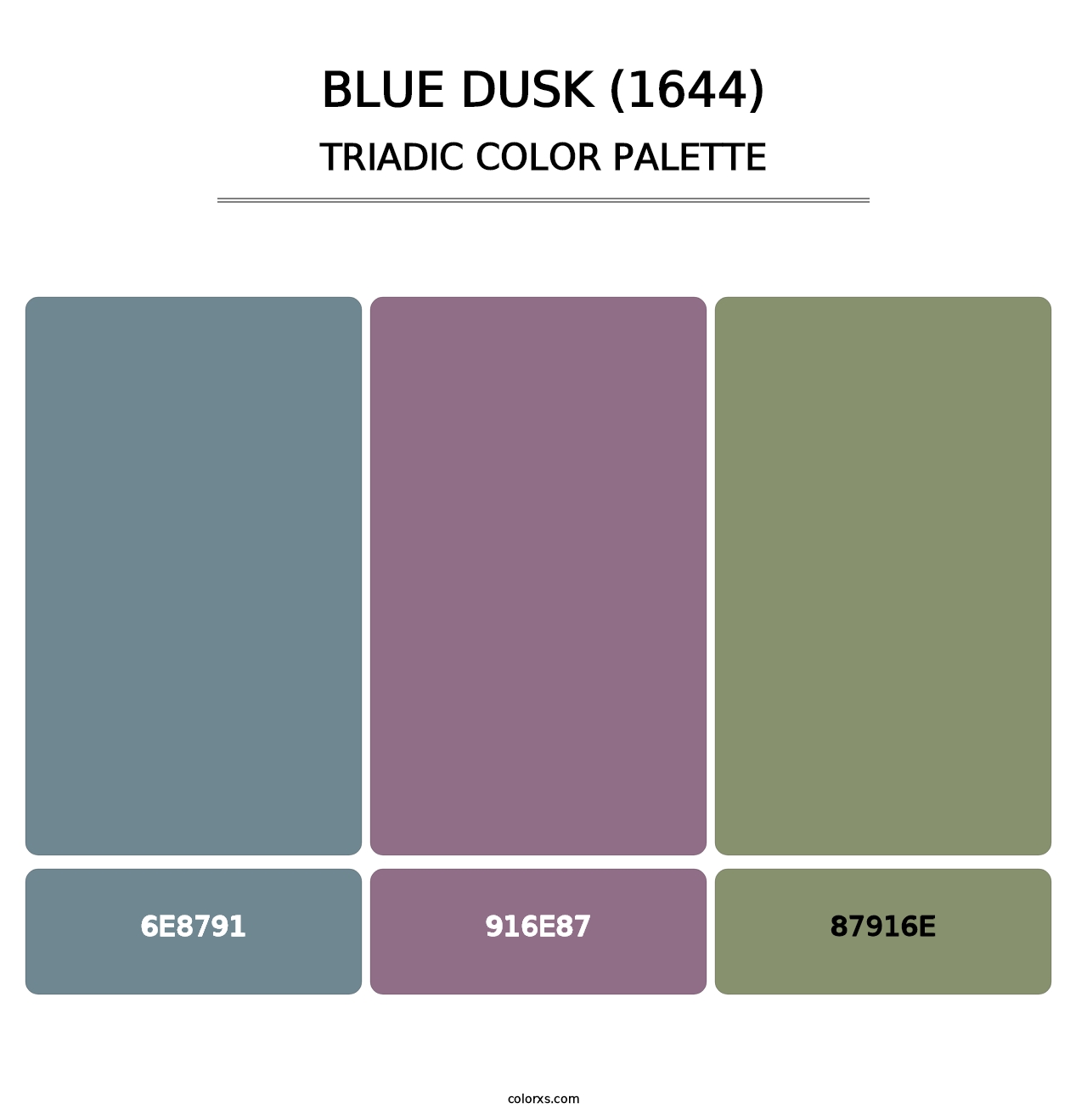 Blue Dusk (1644) - Triadic Color Palette