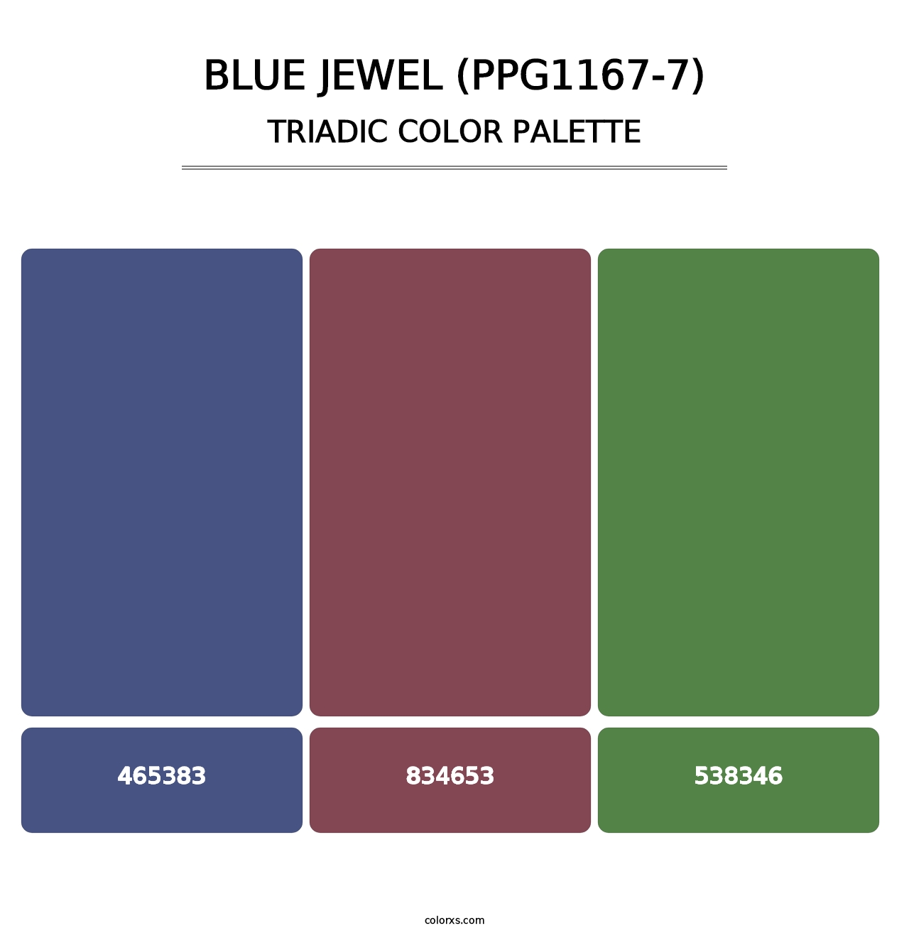Blue Jewel (PPG1167-7) - Triadic Color Palette