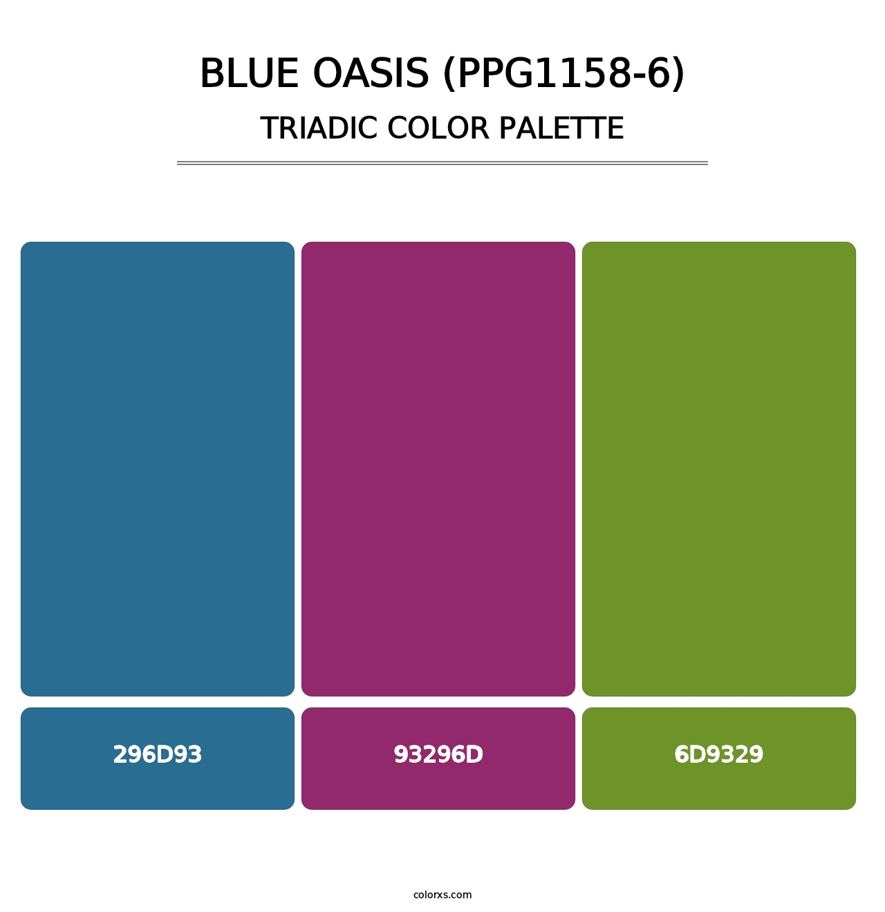 Blue Oasis (PPG1158-6) - Triadic Color Palette