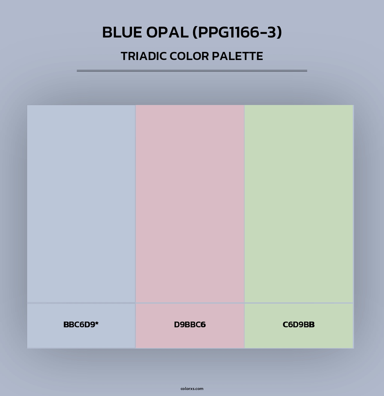 Blue Opal (PPG1166-3) - Triadic Color Palette