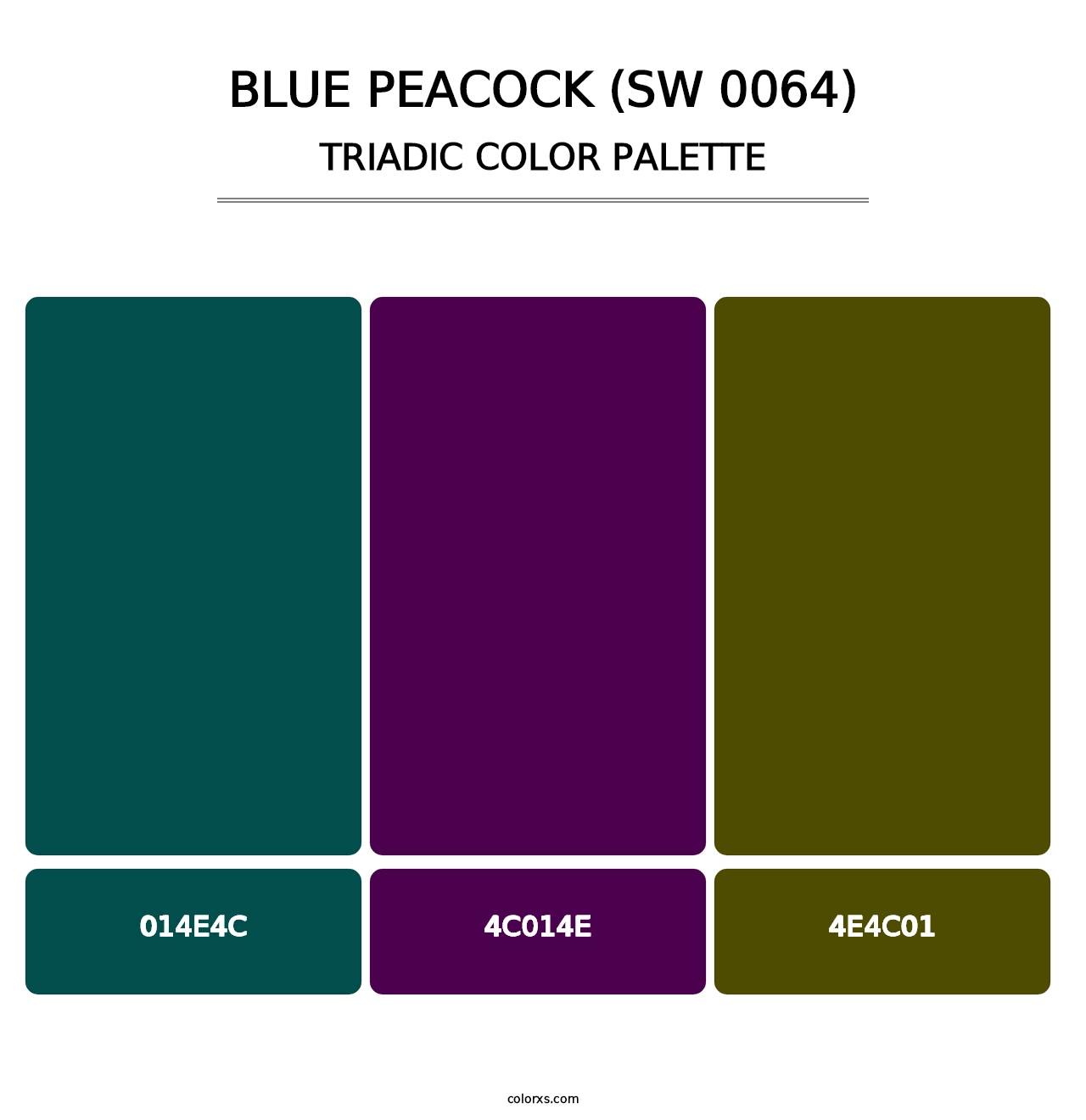 Blue Peacock (SW 0064) - Triadic Color Palette