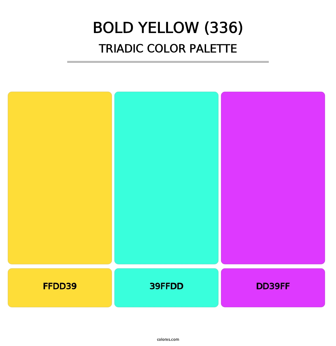 Bold Yellow (336) - Triadic Color Palette