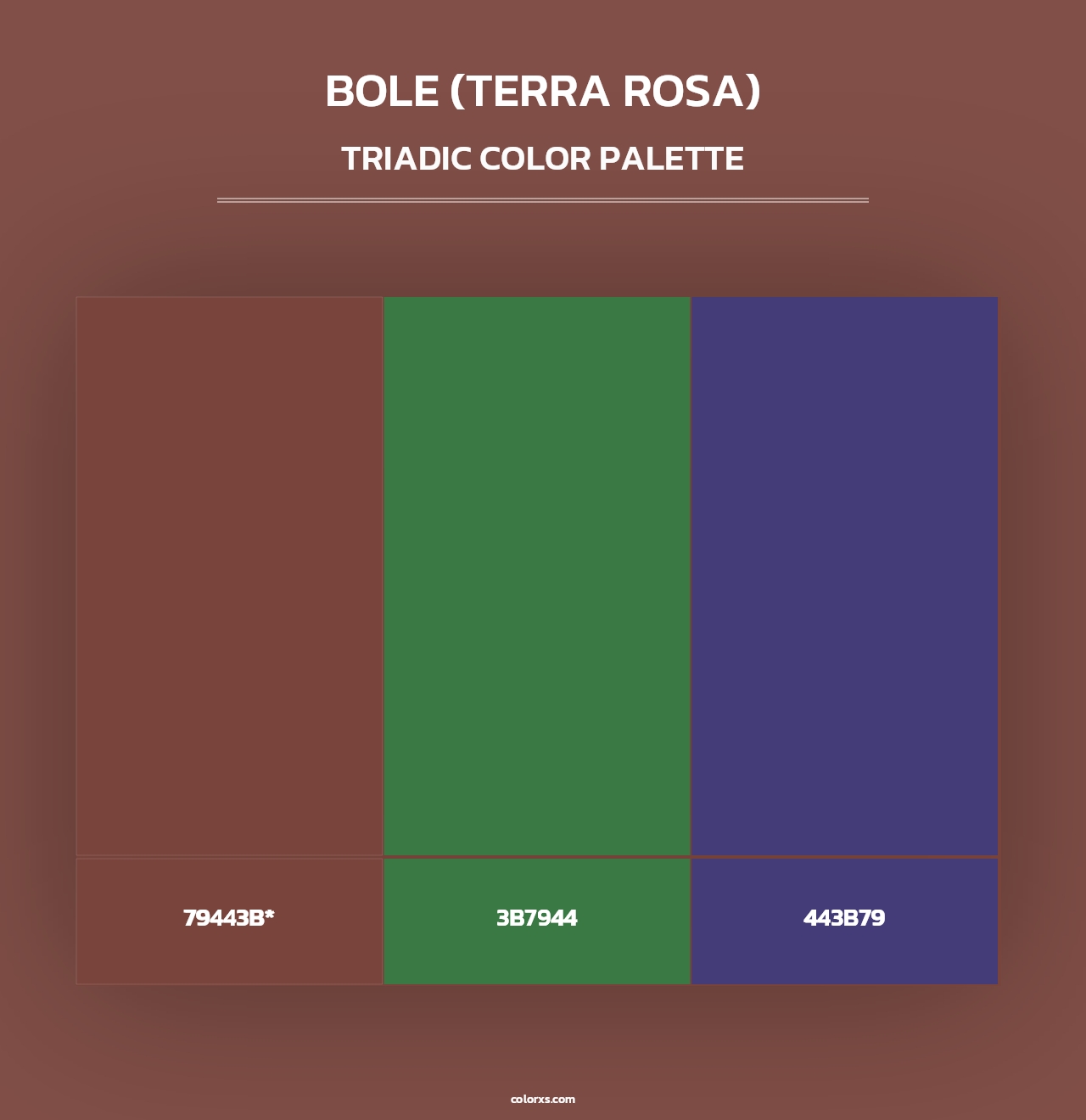 Bole (Terra Rosa) - Triadic Color Palette
