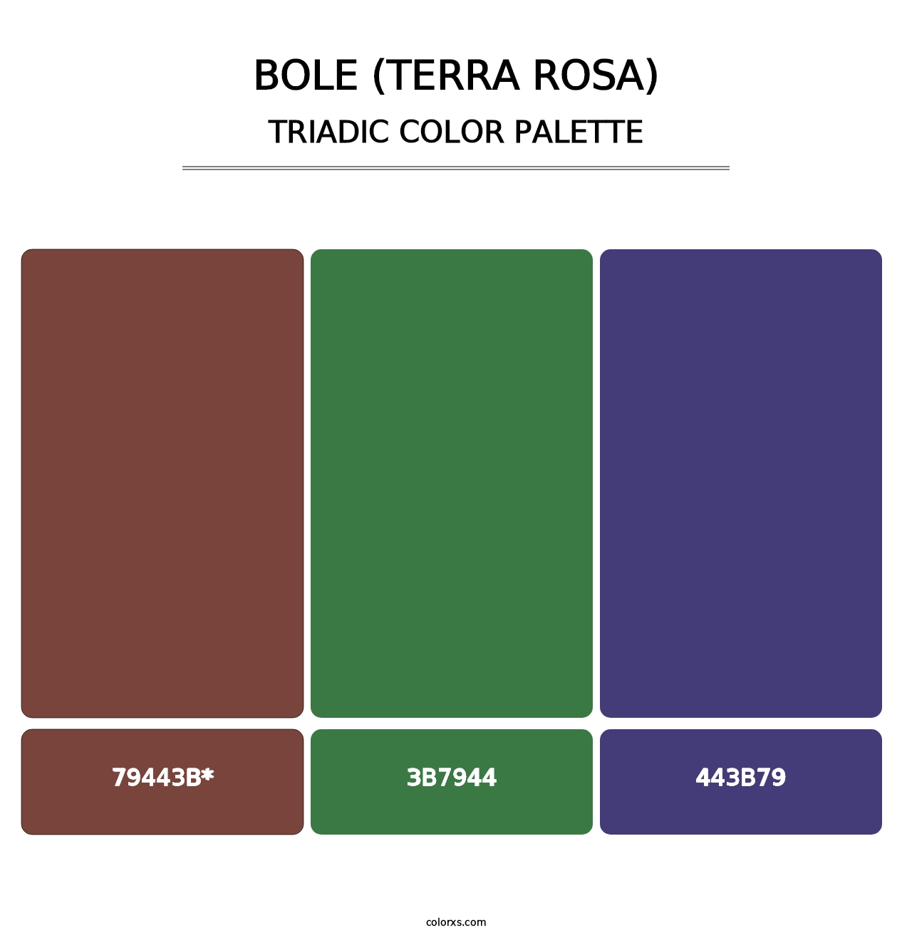 Bole (Terra Rosa) - Triadic Color Palette