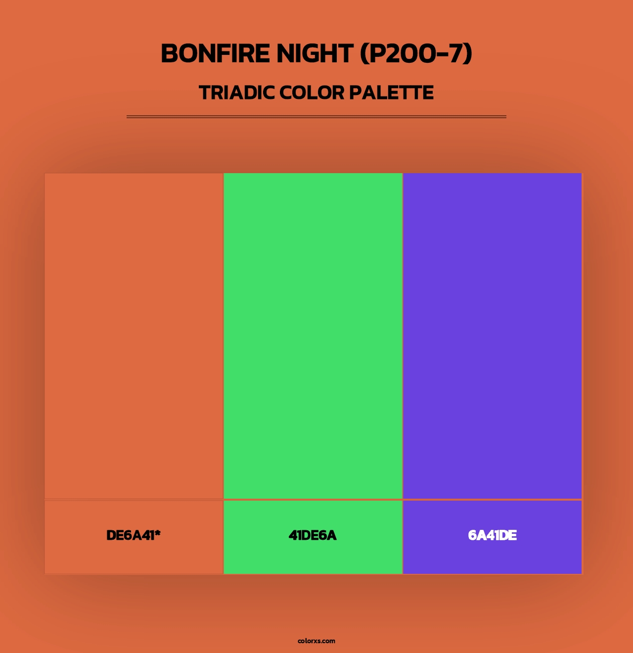 Bonfire Night (P200-7) - Triadic Color Palette