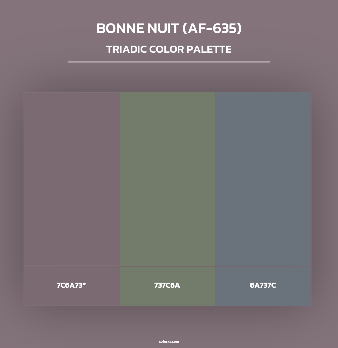 Bonne Nuit (AF-635) - Triadic Color Palette