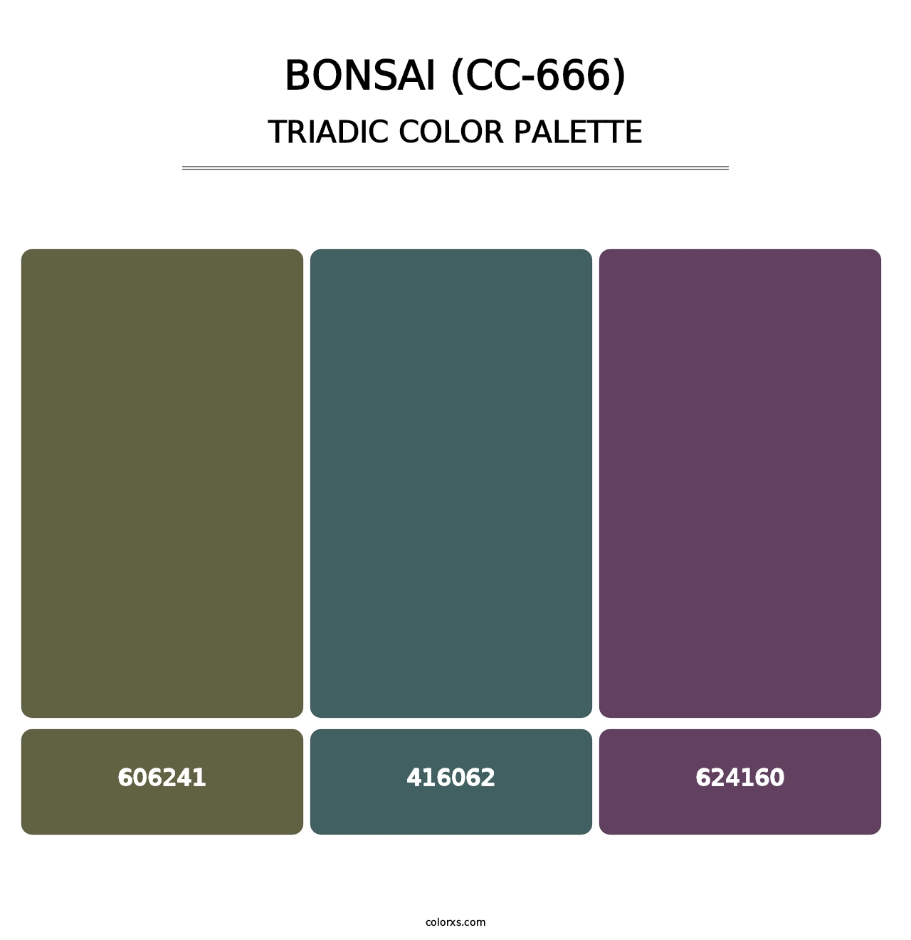 Bonsai (CC-666) - Triadic Color Palette