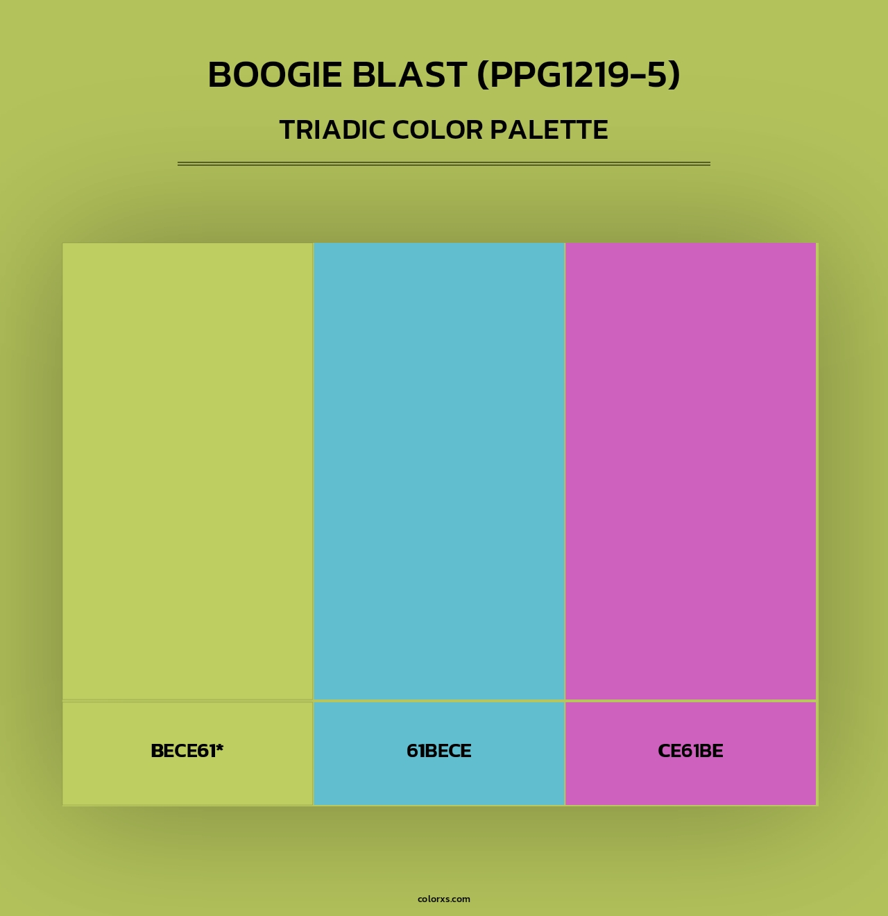 Boogie Blast (PPG1219-5) - Triadic Color Palette