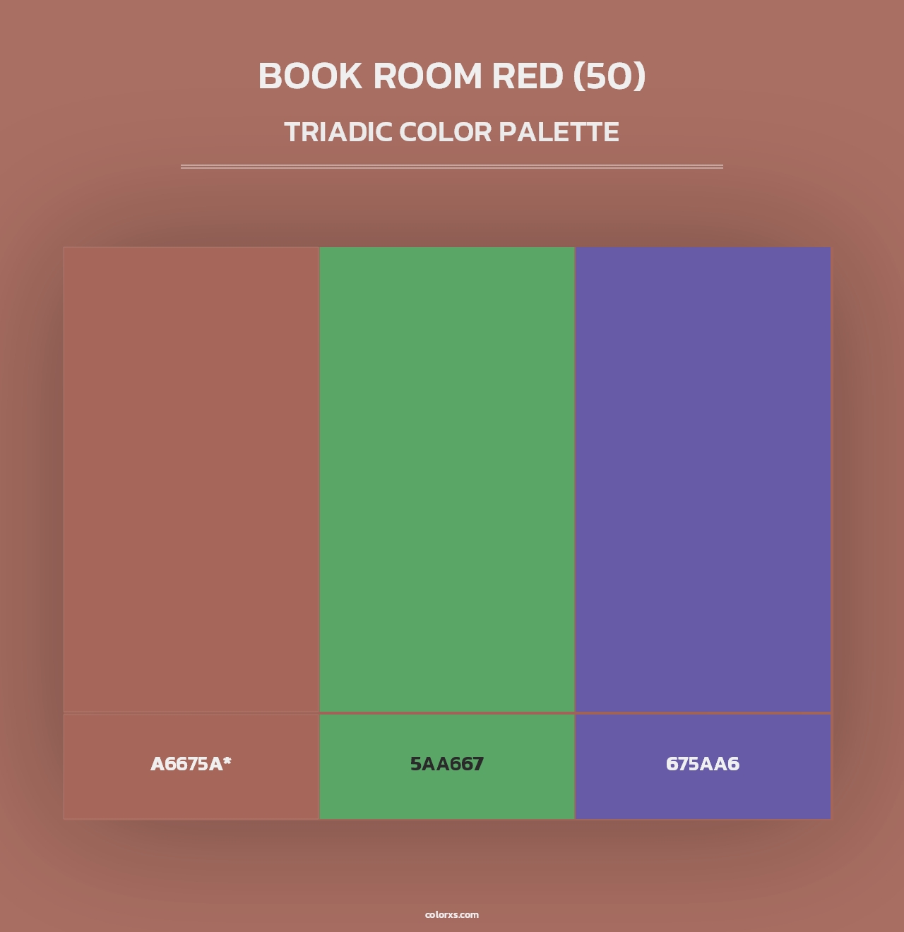 Book Room Red (50) - Triadic Color Palette