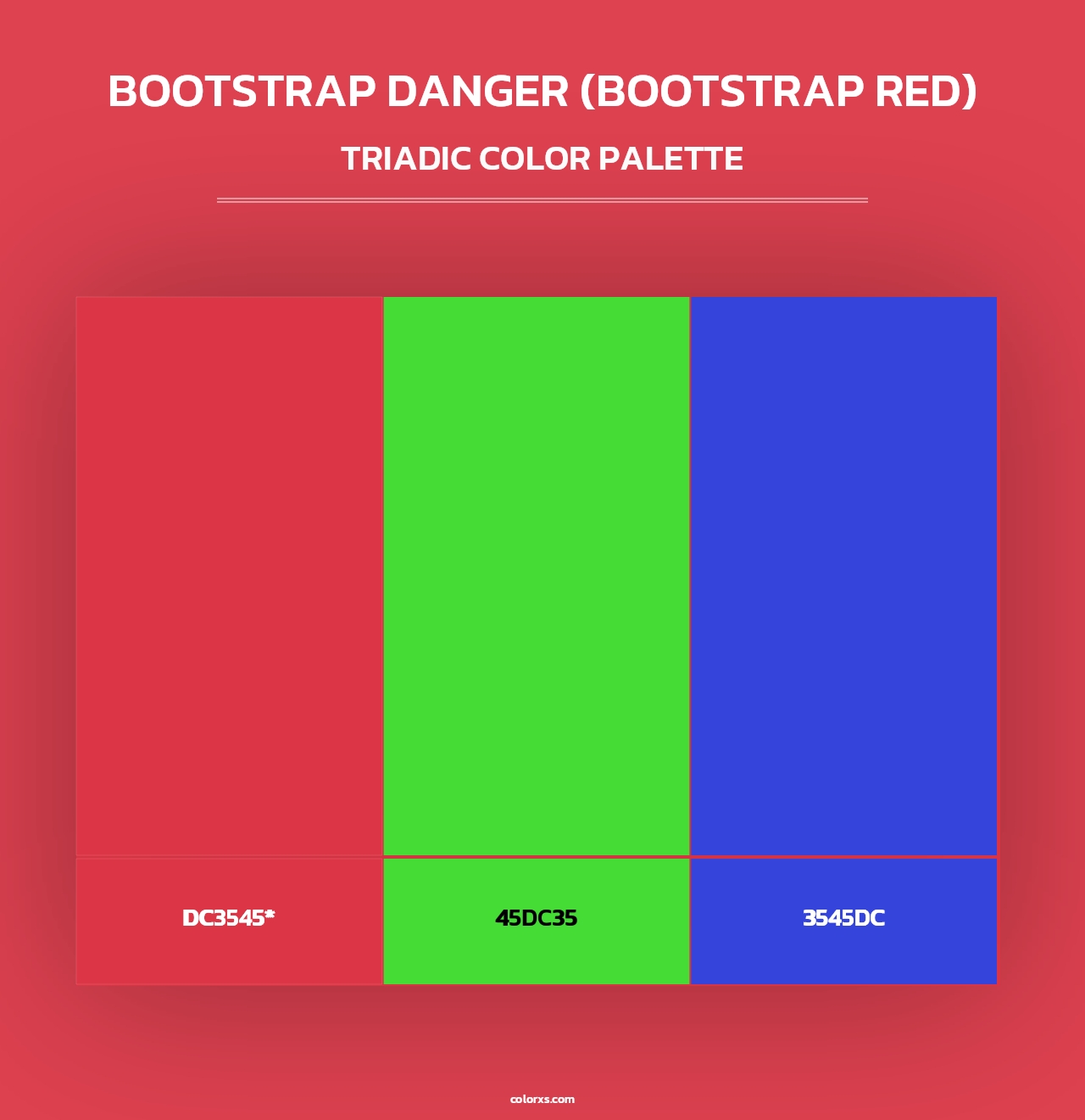 Bootstrap Danger (Bootstrap Red) - Triadic Color Palette
