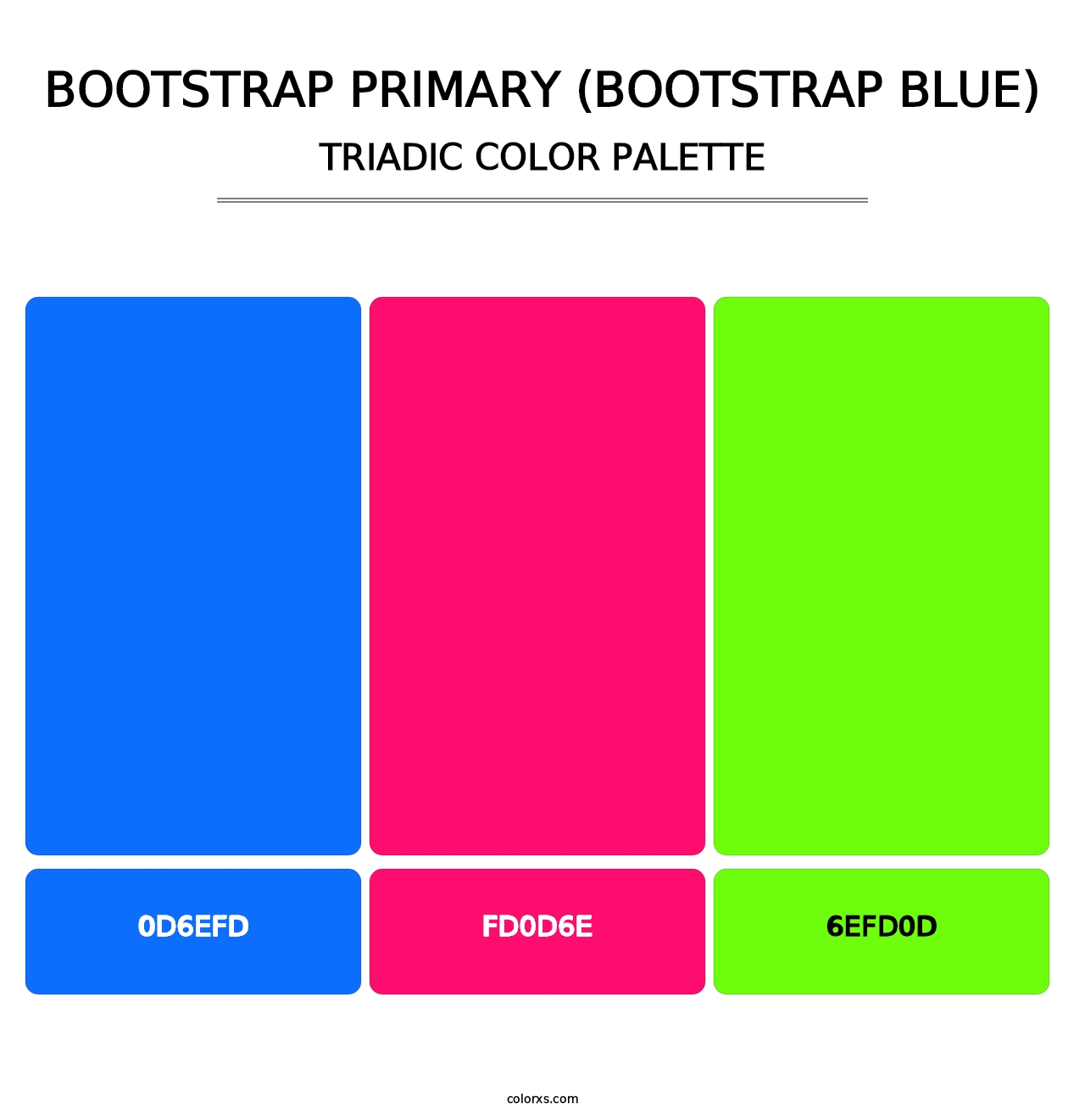 Bootstrap Primary (Bootstrap Blue) - Triadic Color Palette