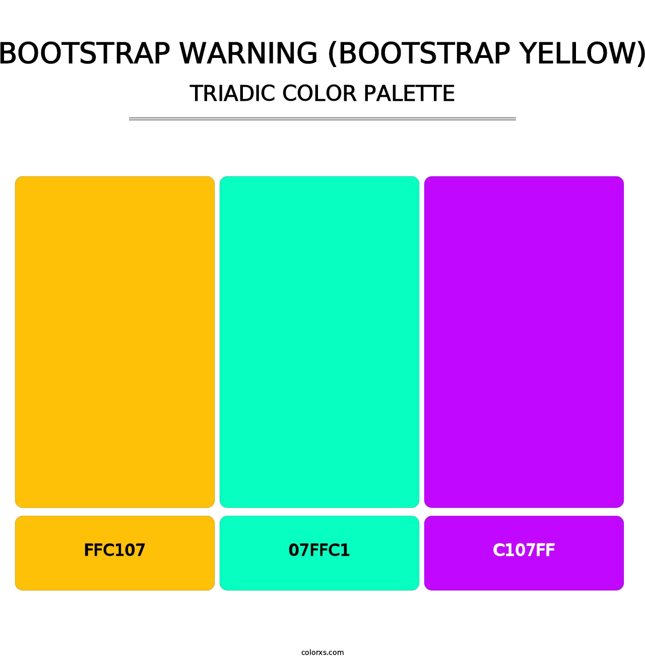 Bootstrap Warning (Bootstrap Yellow) - Triadic Color Palette