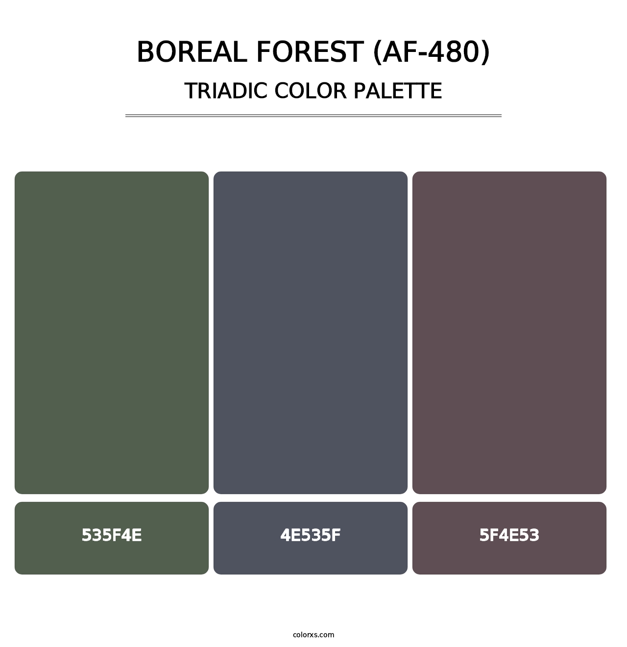 Boreal Forest (AF-480) - Triadic Color Palette