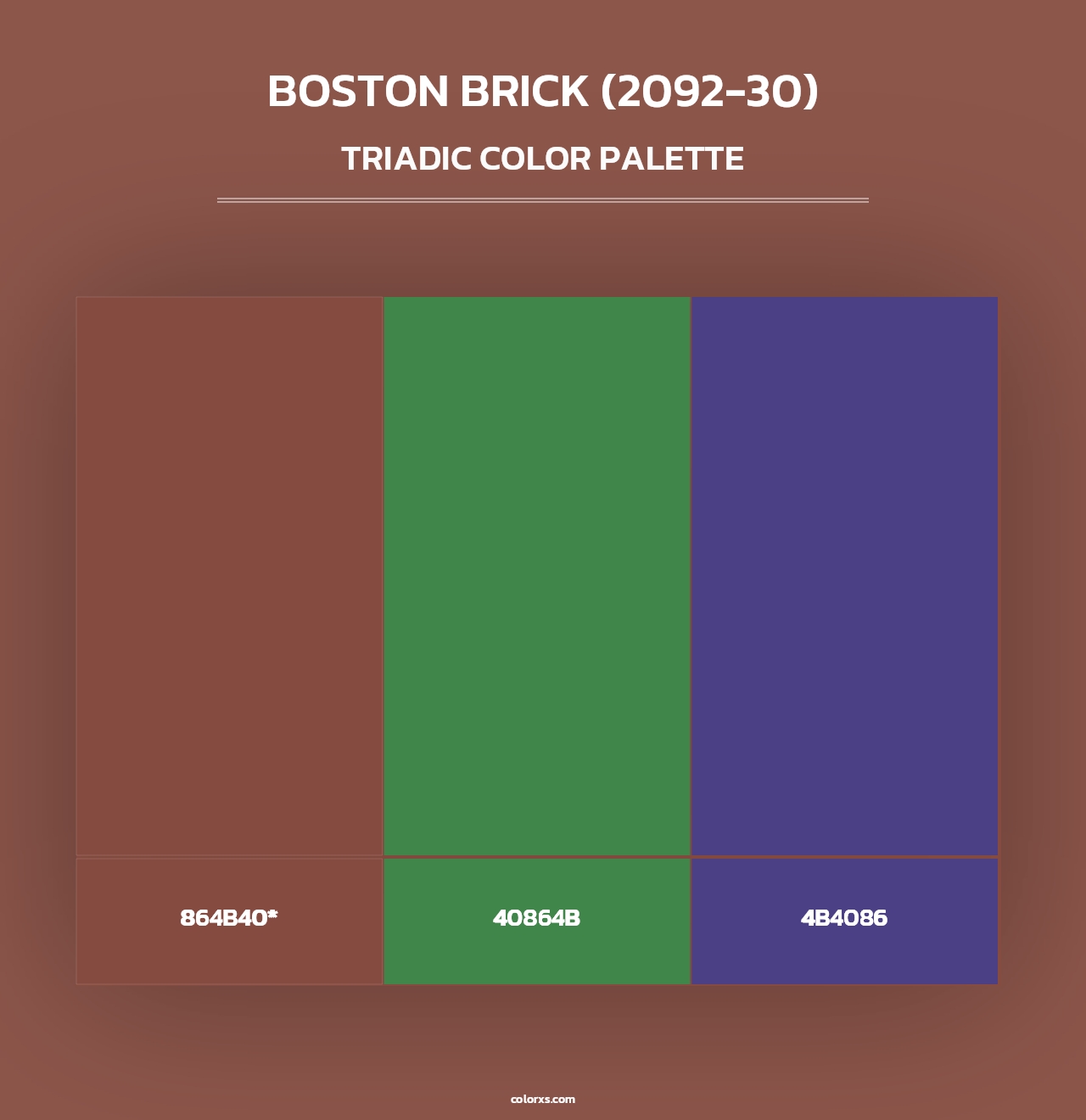 Boston Brick (2092-30) - Triadic Color Palette
