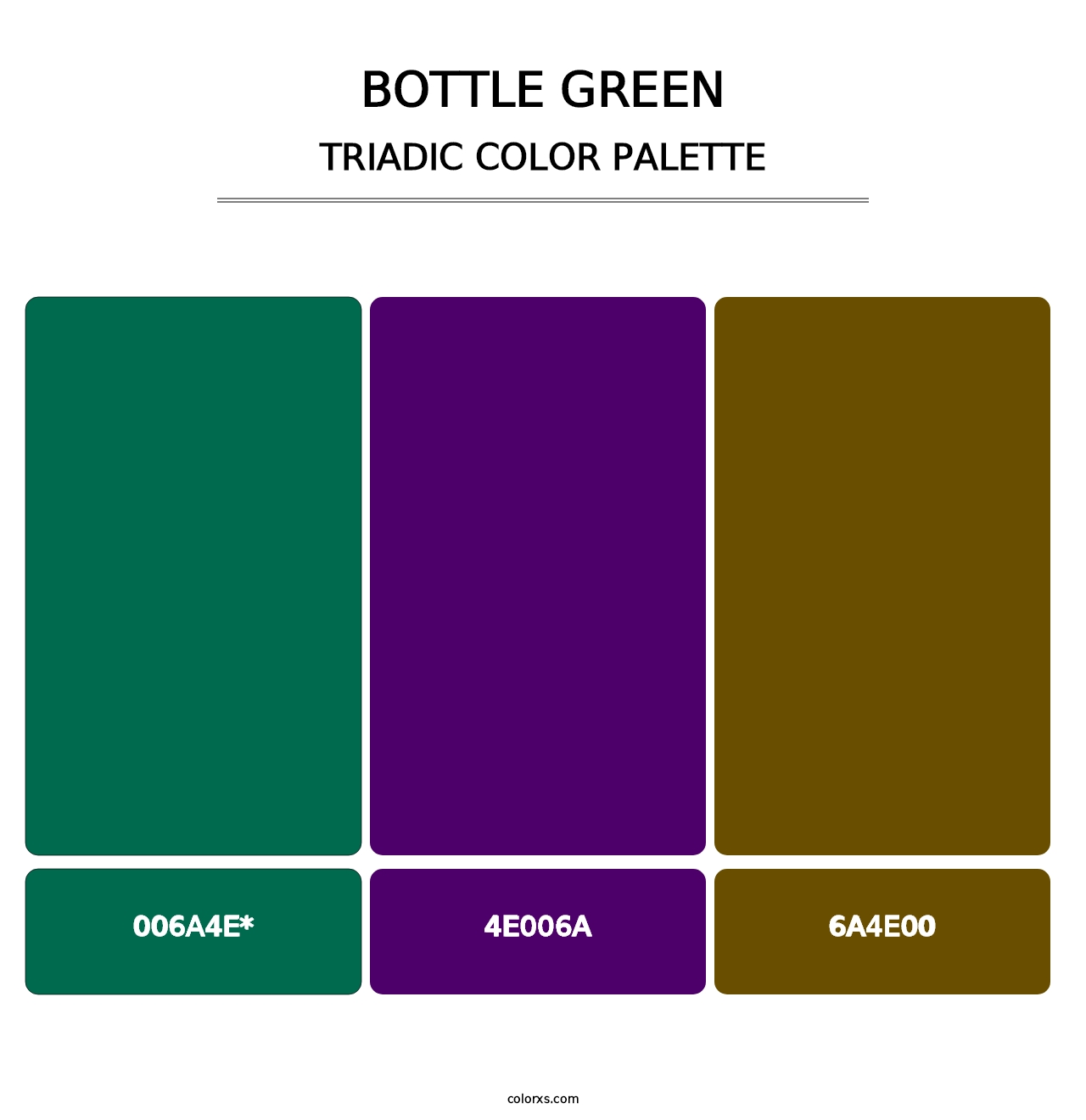 Bottle Green - Triadic Color Palette