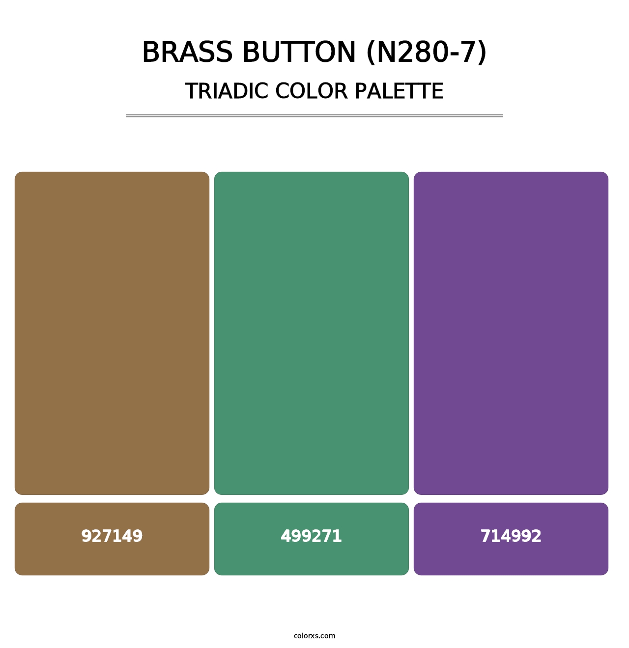 Brass Button (N280-7) - Triadic Color Palette