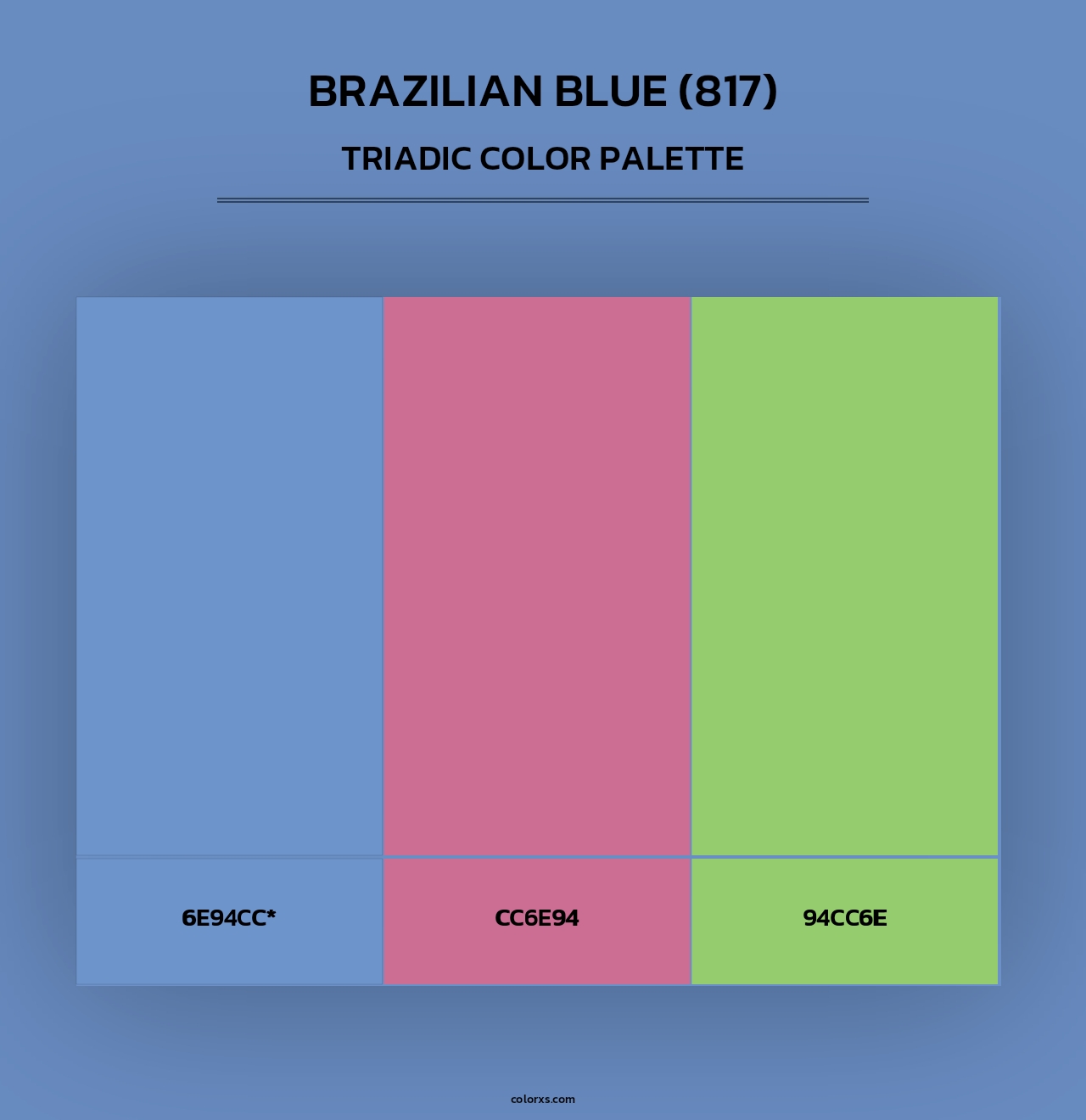 Brazilian Blue (817) - Triadic Color Palette