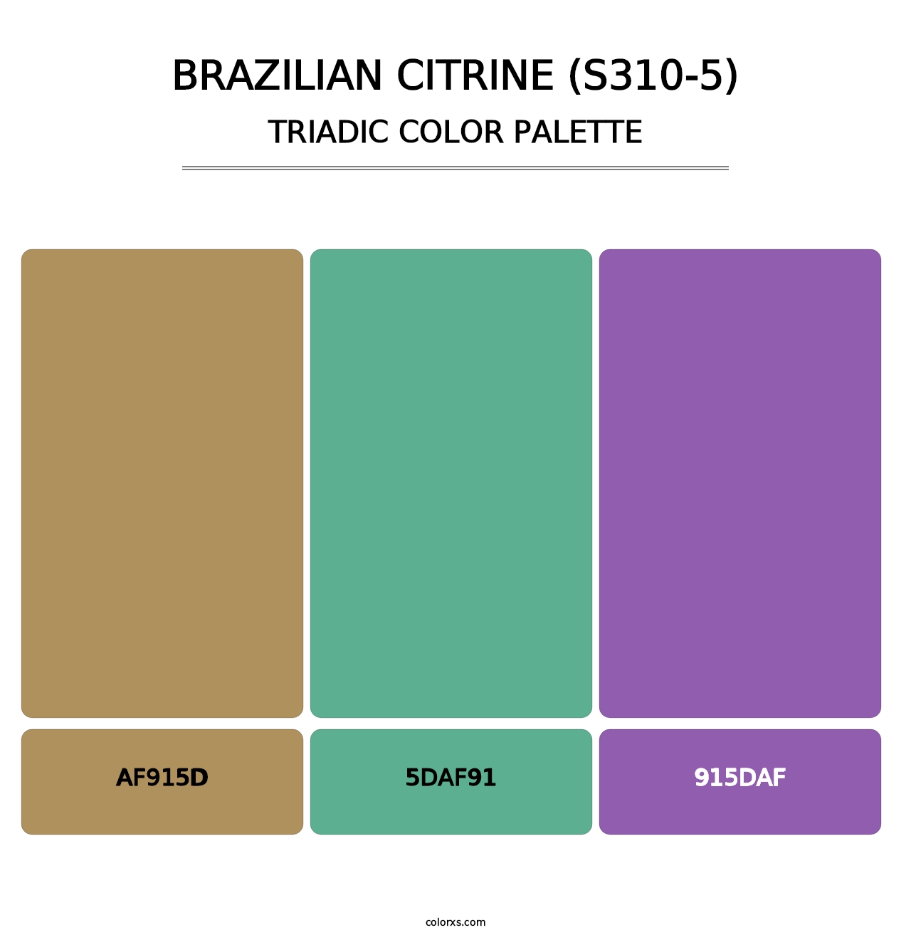 Brazilian Citrine (S310-5) - Triadic Color Palette