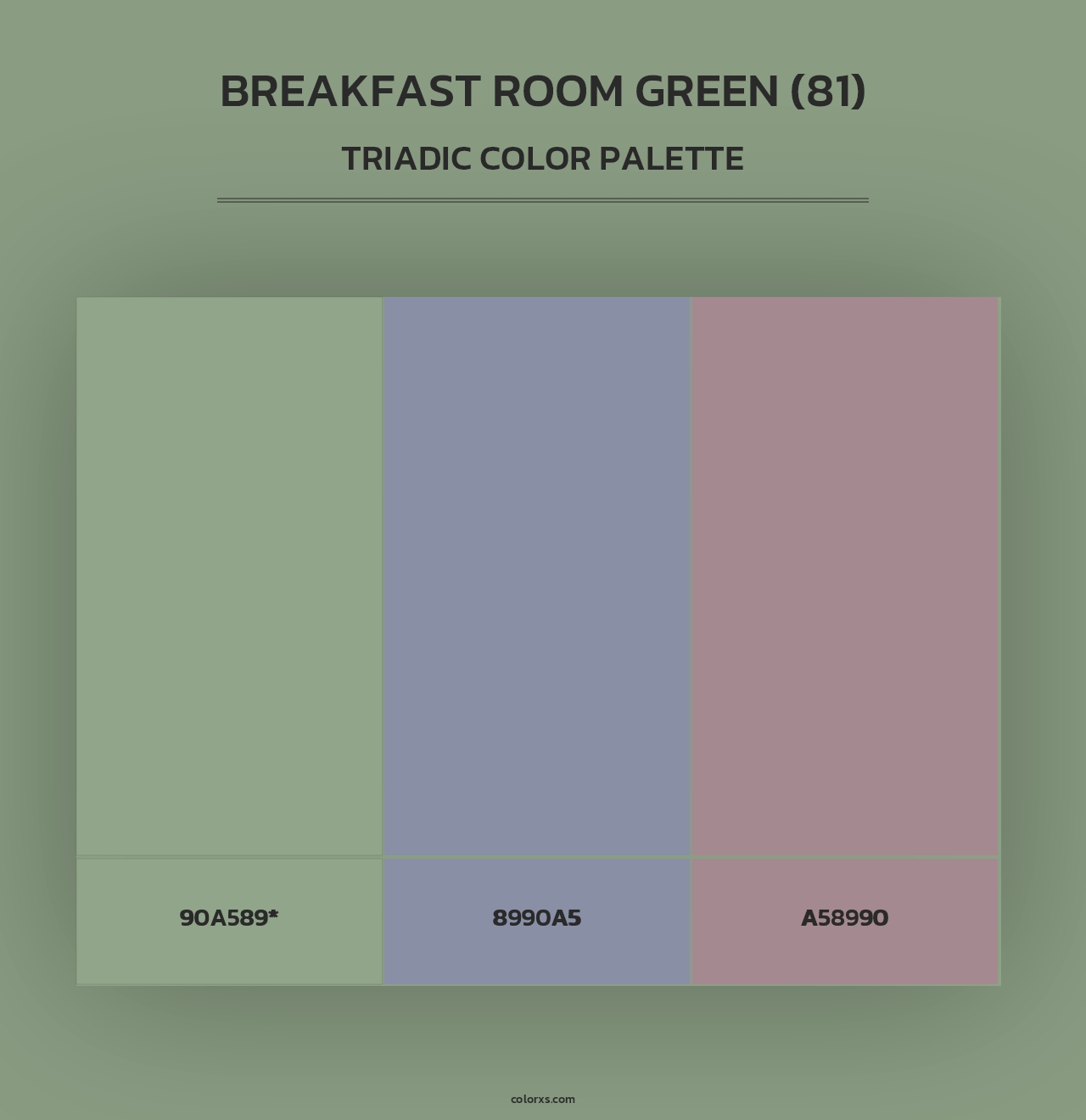 Breakfast Room Green (81) - Triadic Color Palette
