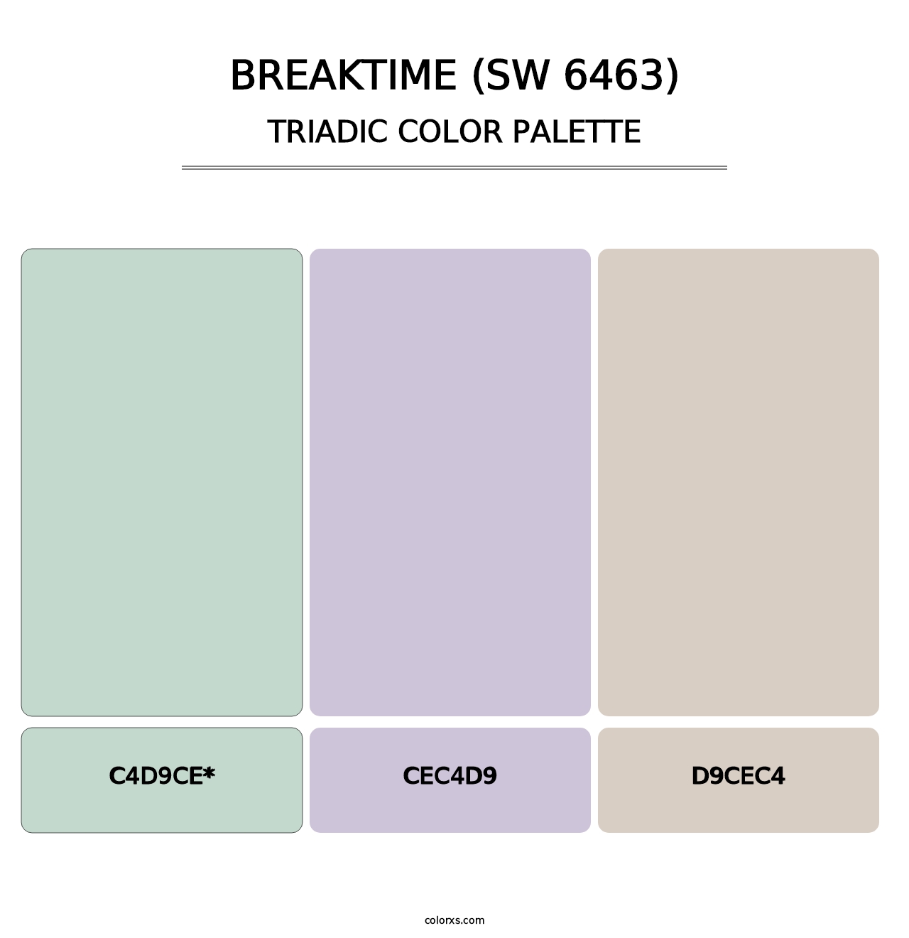 Breaktime (SW 6463) - Triadic Color Palette