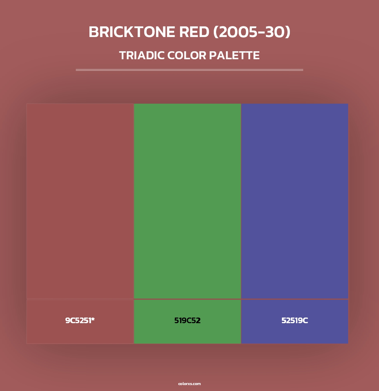 Bricktone Red (2005-30) - Triadic Color Palette