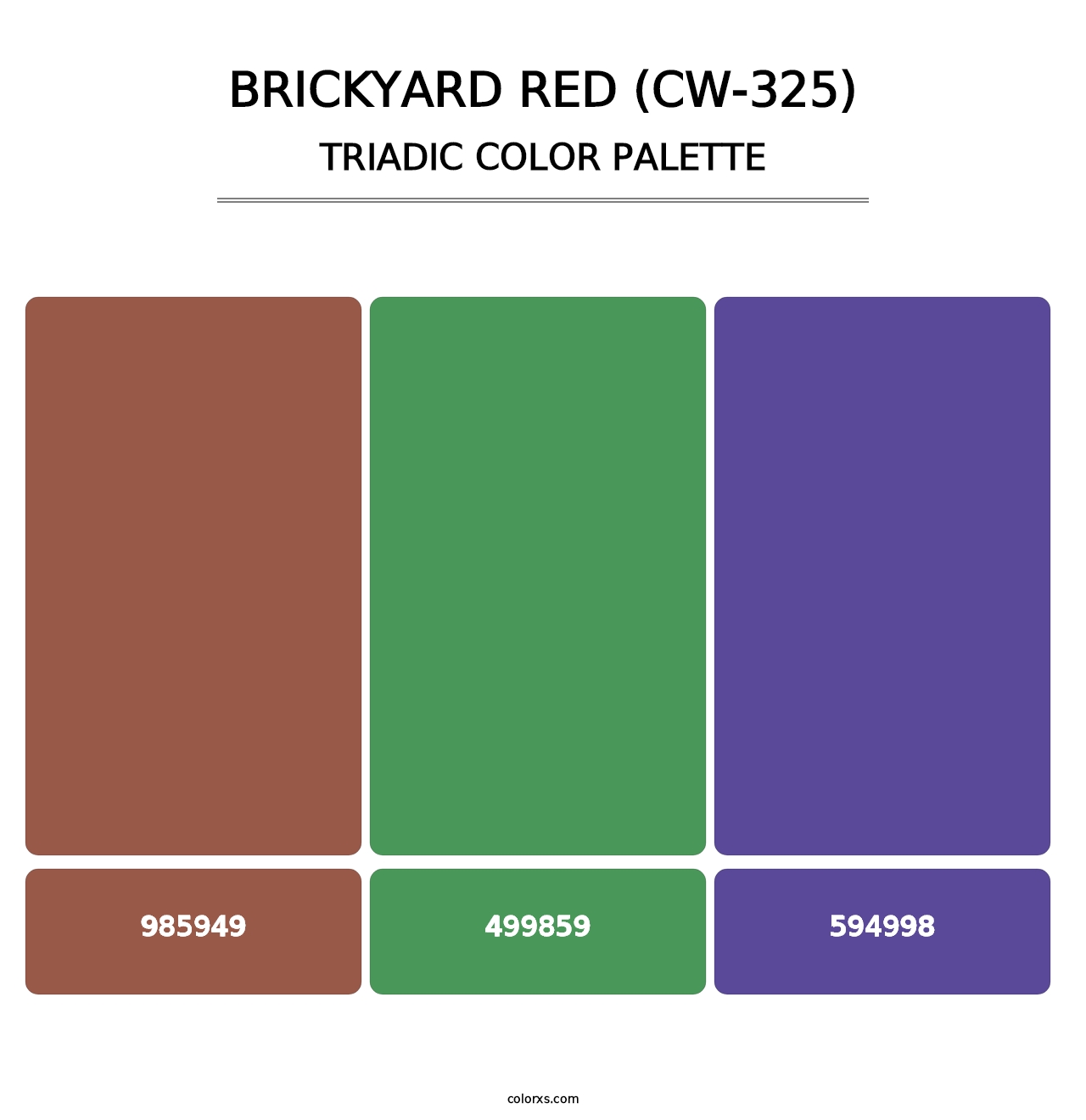Brickyard Red (CW-325) - Triadic Color Palette