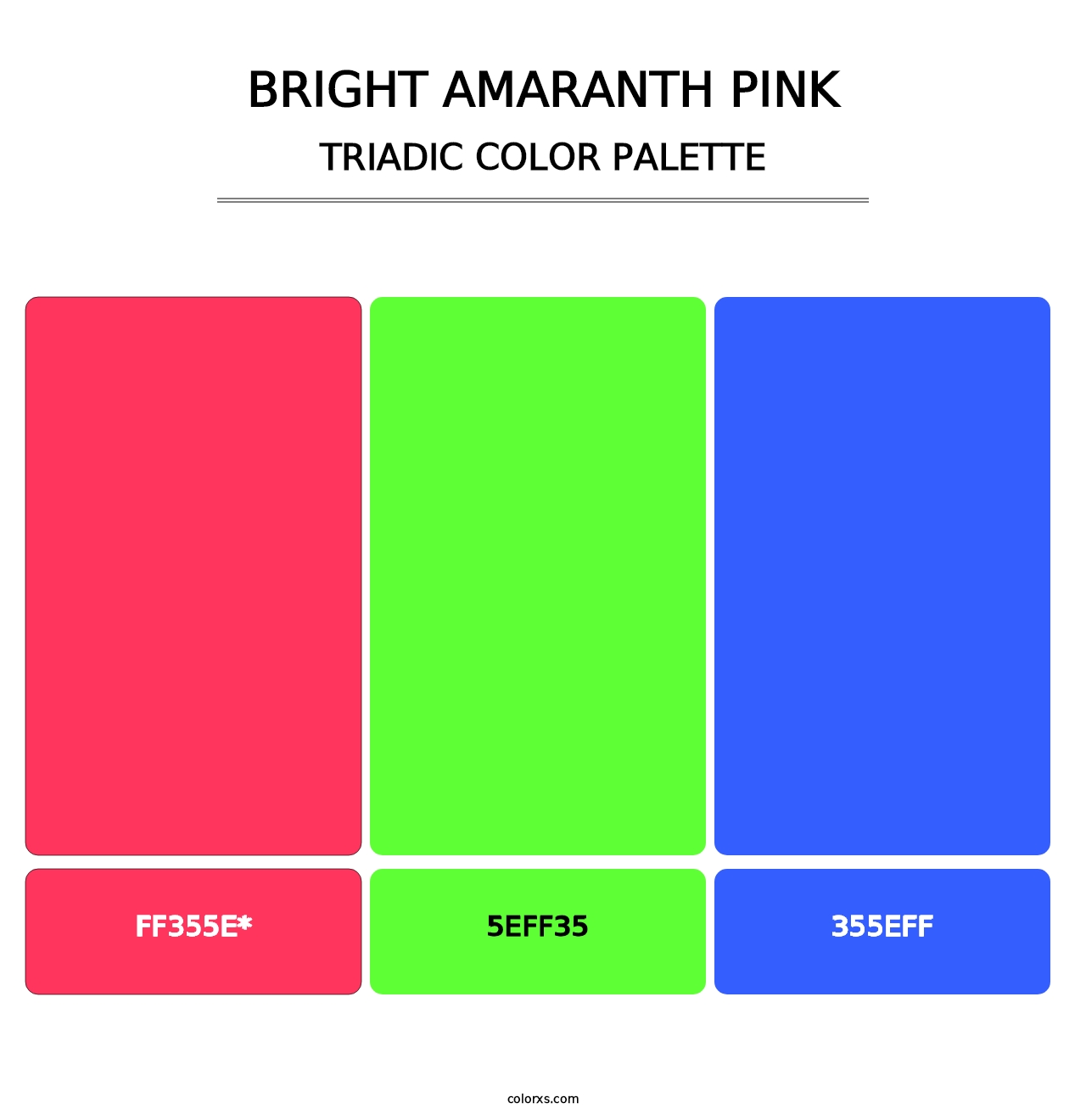 Bright Amaranth Pink - Triadic Color Palette
