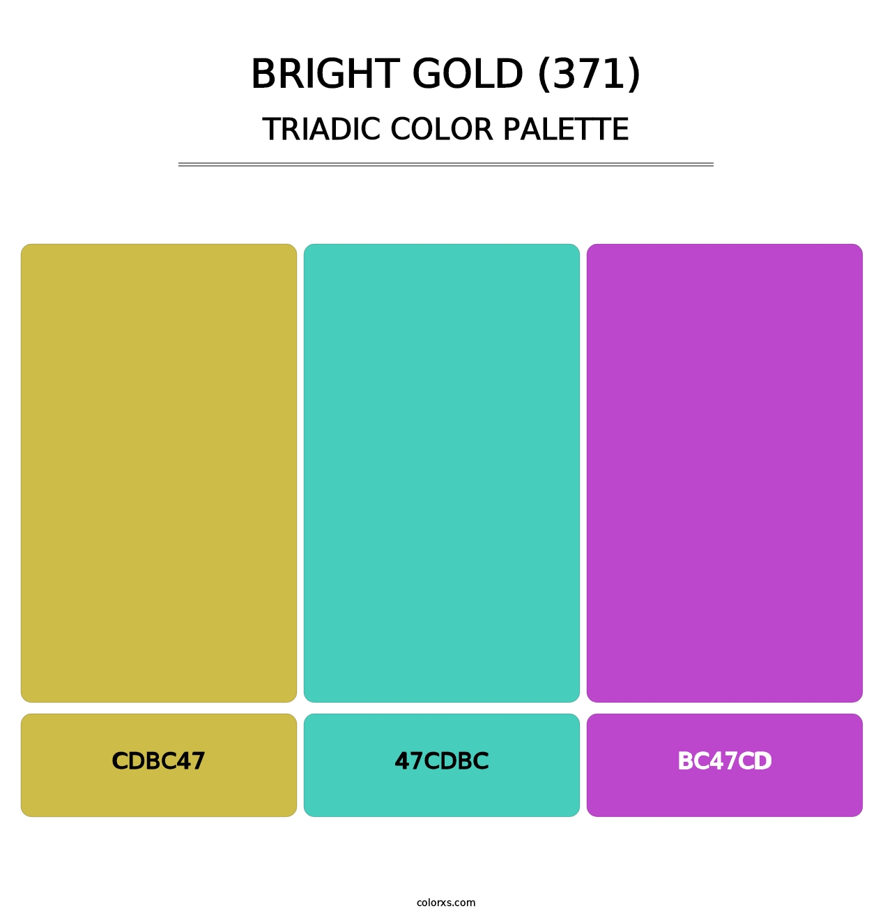 Bright Gold (371) - Triadic Color Palette
